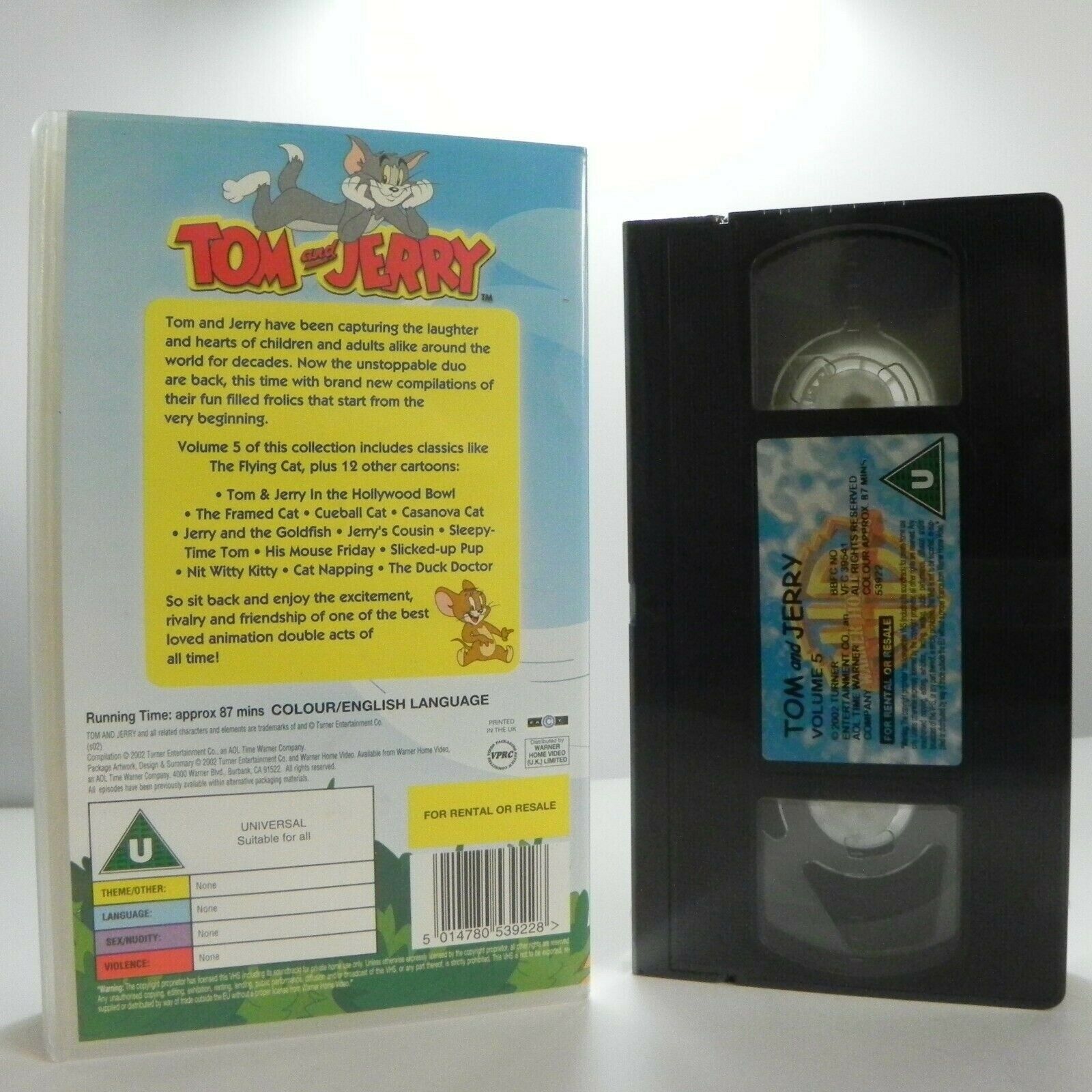 Tom And Jerry: Volume 5 - Classic Animation - Fun Adventures - Kids - Pal VHS-