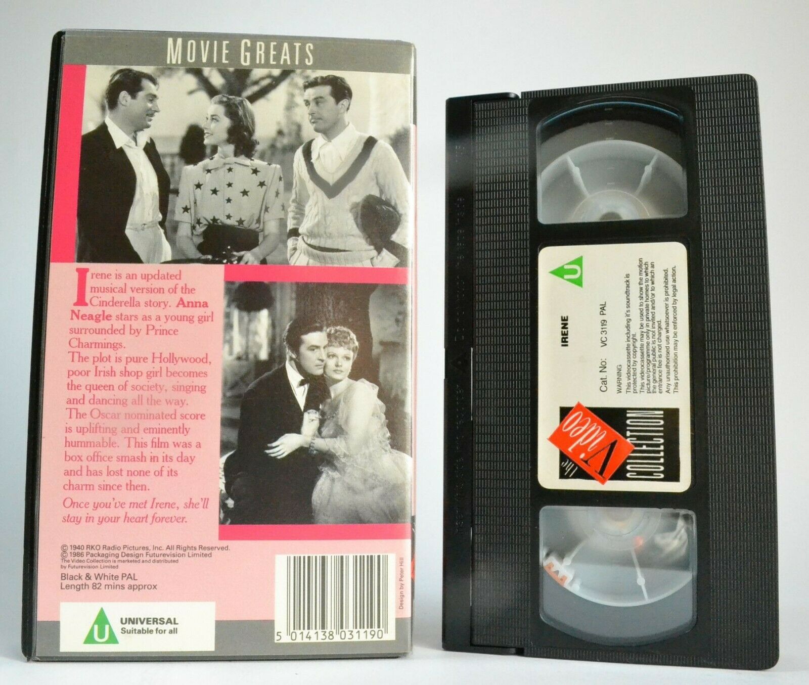 Irene (1940); [Herbert Wilcox] Musical (Cinderella Story) Anna Neagle - Pal VHS-