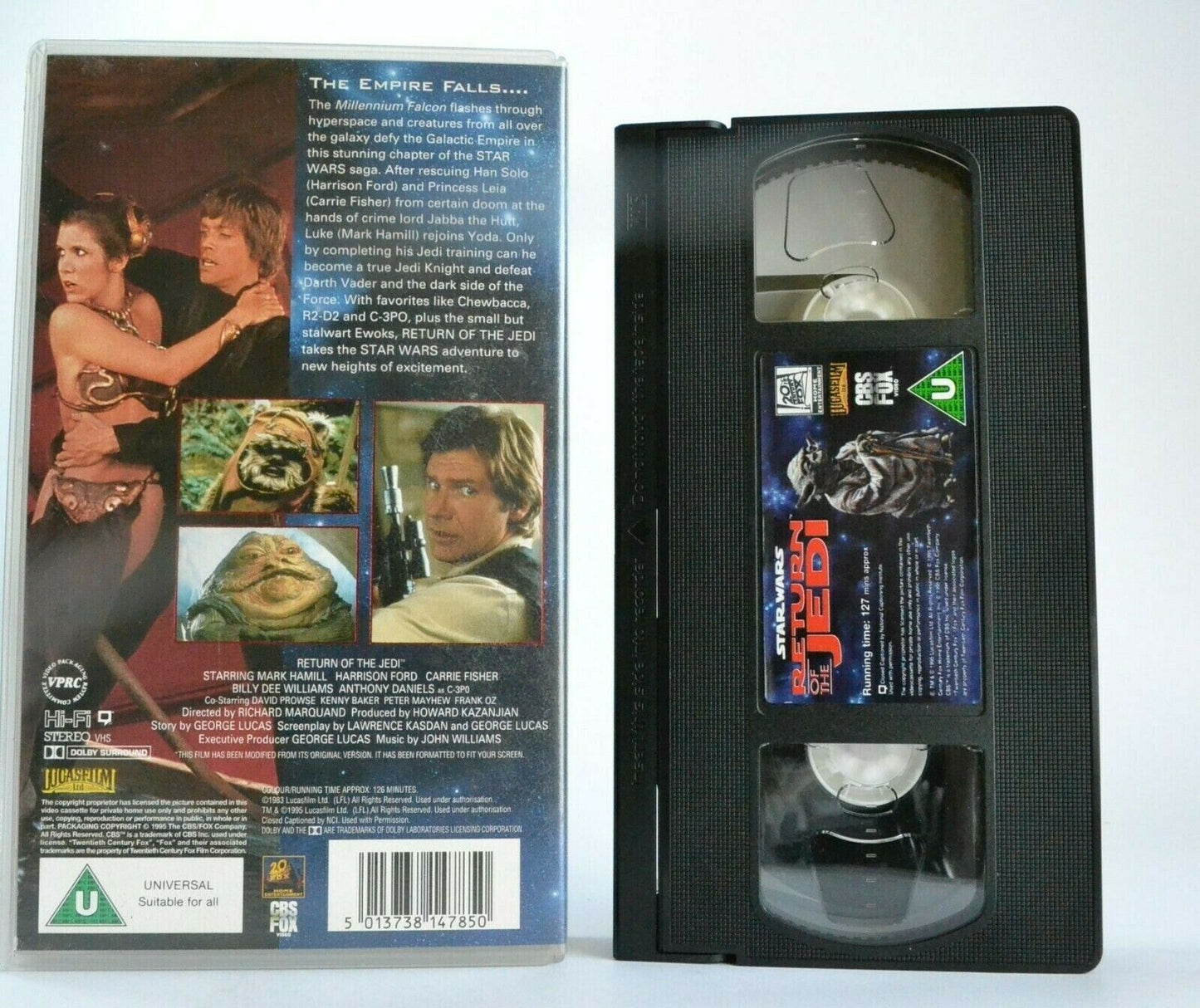 Star Wars: Return Of The Jedi (1983) - THX Mastered - Epic Space Opera - Pal VHS-