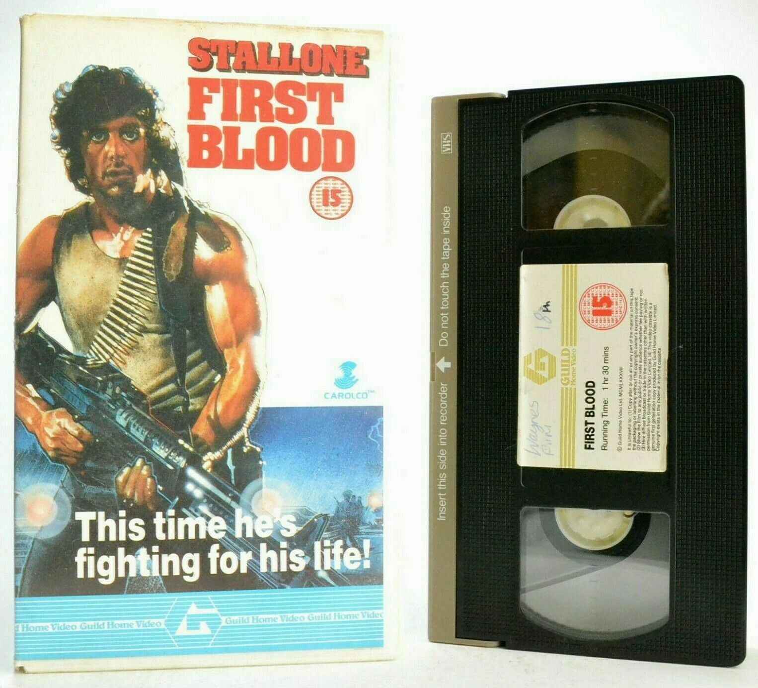 Rambo 1 First Blood - Iconic Sleeve Art - Stallone - Original 1988 - Guild - VHS - Golden Class Movies LTD