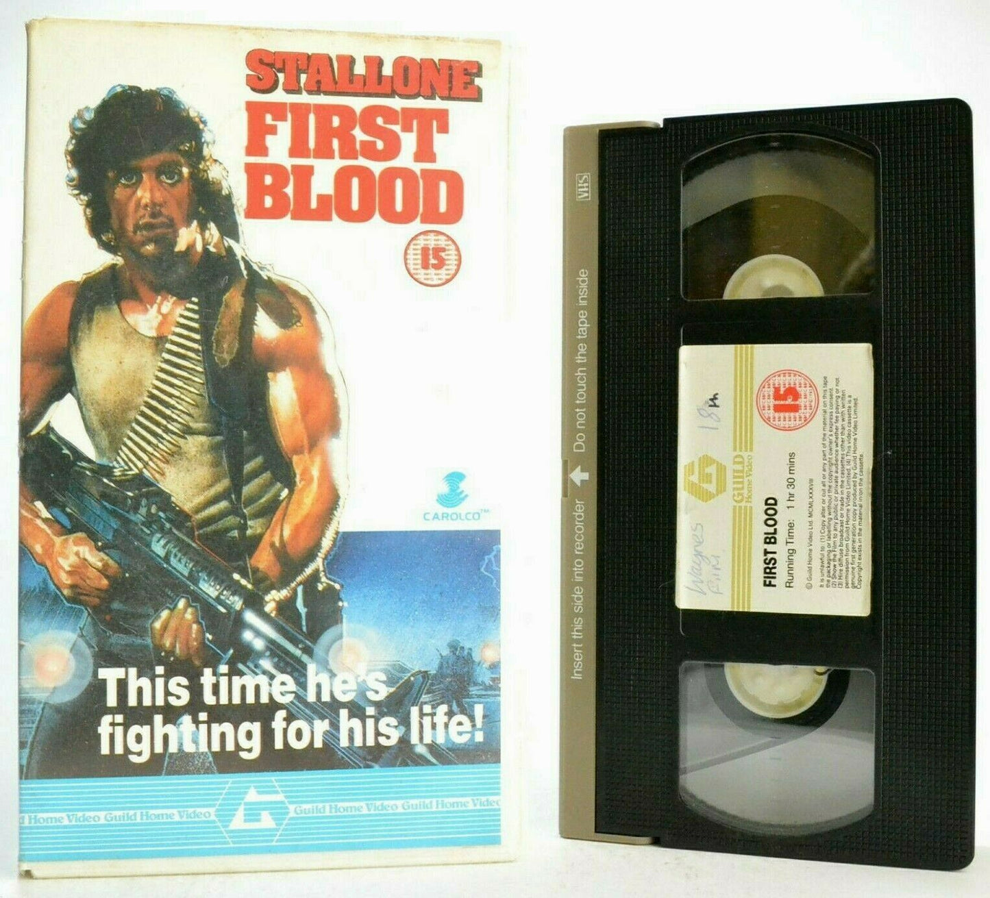 Rambo 1 First Blood - Iconic Sleeve Art - Stallone - Original 1988 - Guild - VHS-
