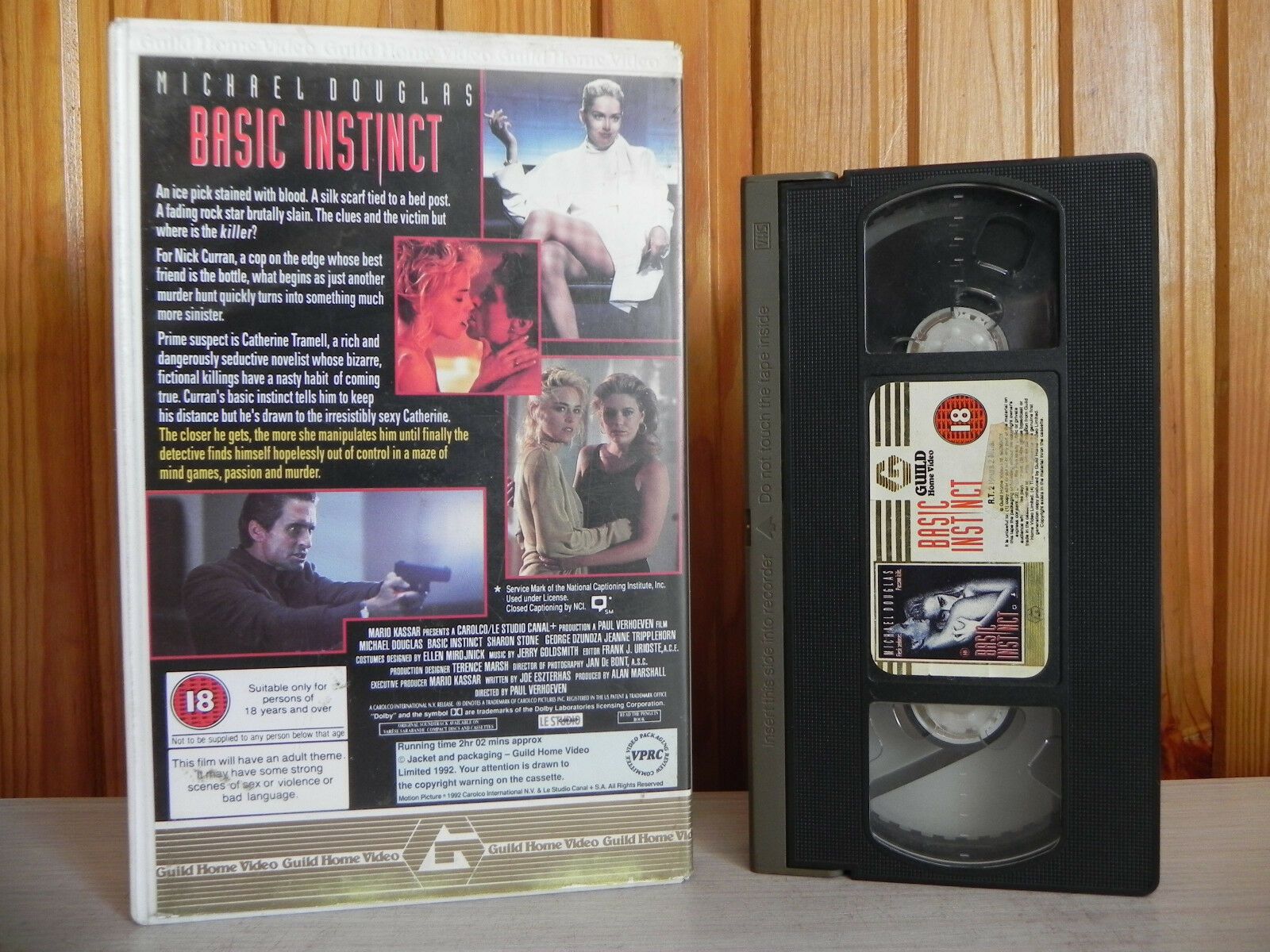 Basic Instinct - Sharon Stone - Big Box - Uncut - Thriller - Douglas - Pal VHS-