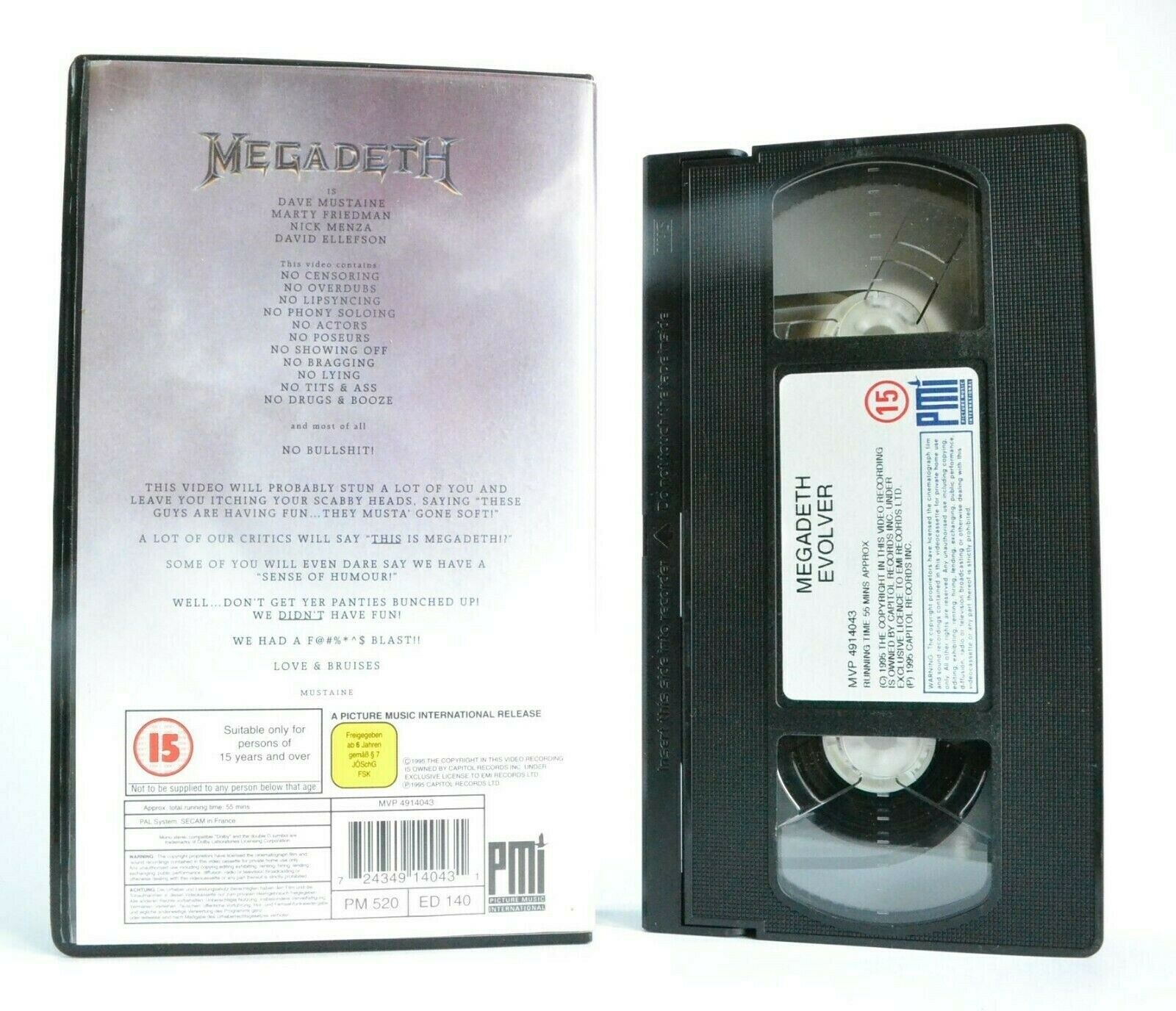 Megadeth: Evolver - Music Videos - Classic Metal Band - Dave Mustaine - Pal VHS-
