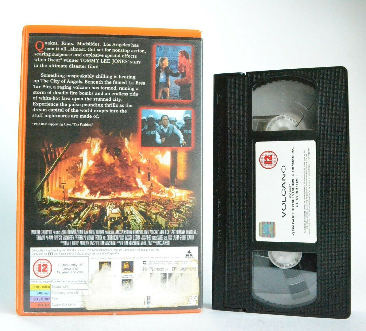 Volcano: Action/Drama (1997) - Large Box - Ex-Rental - Tommy Lee Jones - Pal VHS-