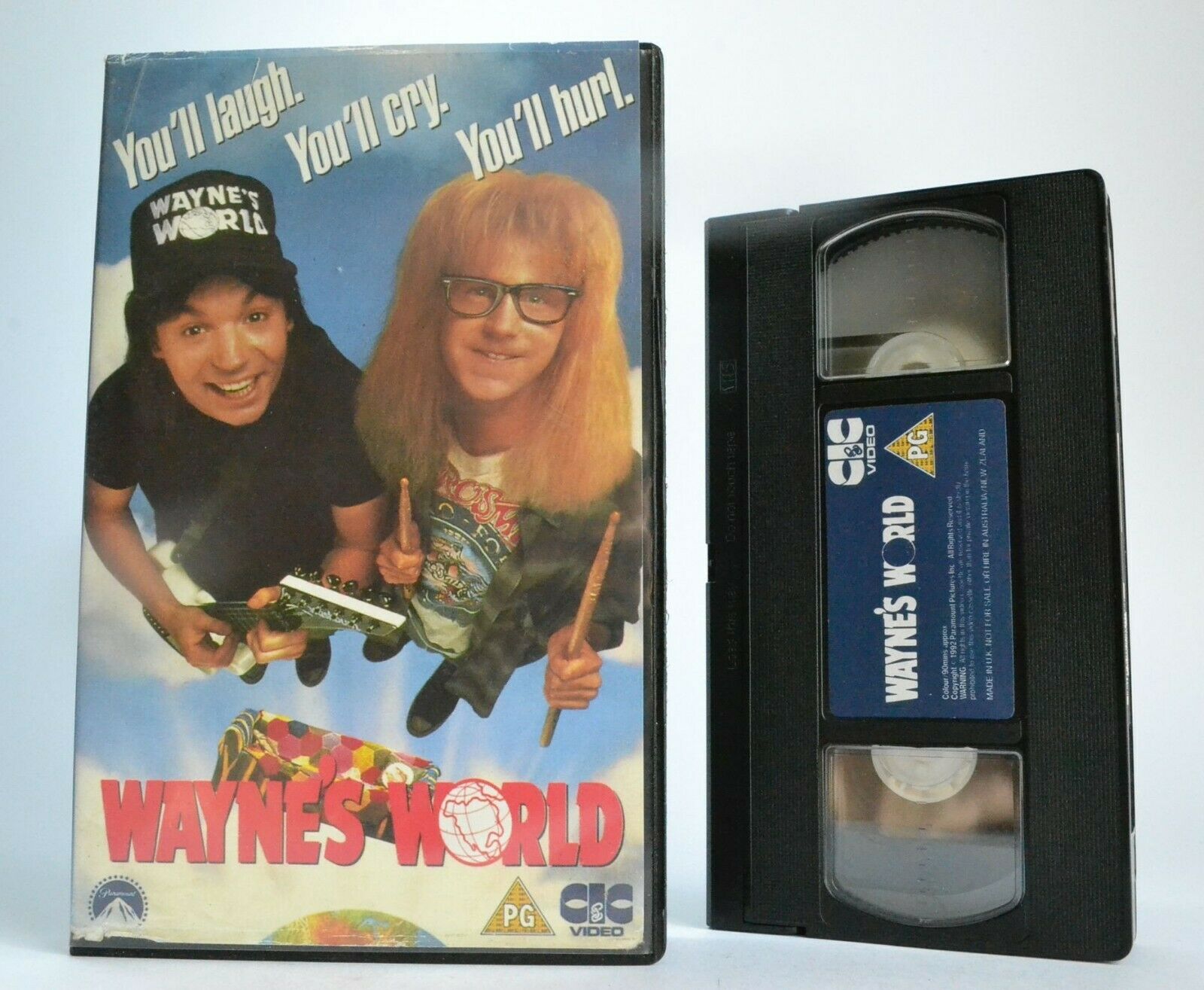 Wayne's World (1992) - Rock And Roll Comedy - Large Box - Mike Myers - Pal VHS-