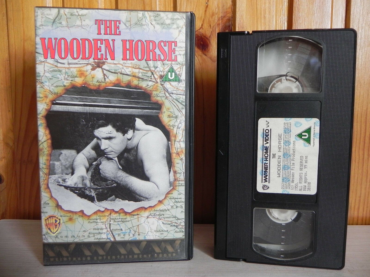 The Wooden Horse - Warner Home - True-Life Drama - World War II - Survival - VHS-