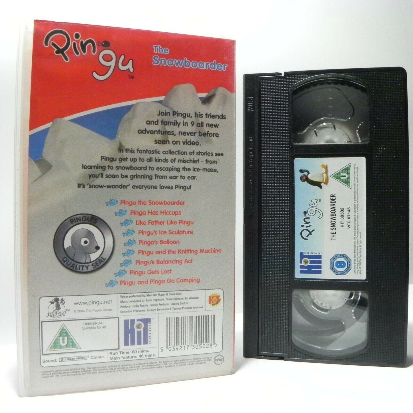 Pingu: The Snowboarder - Classic Animation - New Adventures - Children's - VHS-