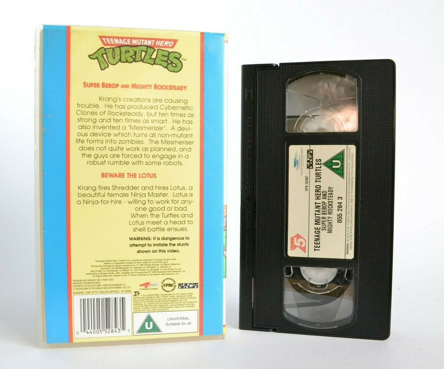 Teenage Mutant Hero Turtles: Super Bebop And Mighty Rocksteady - Kids - Pal VHS-