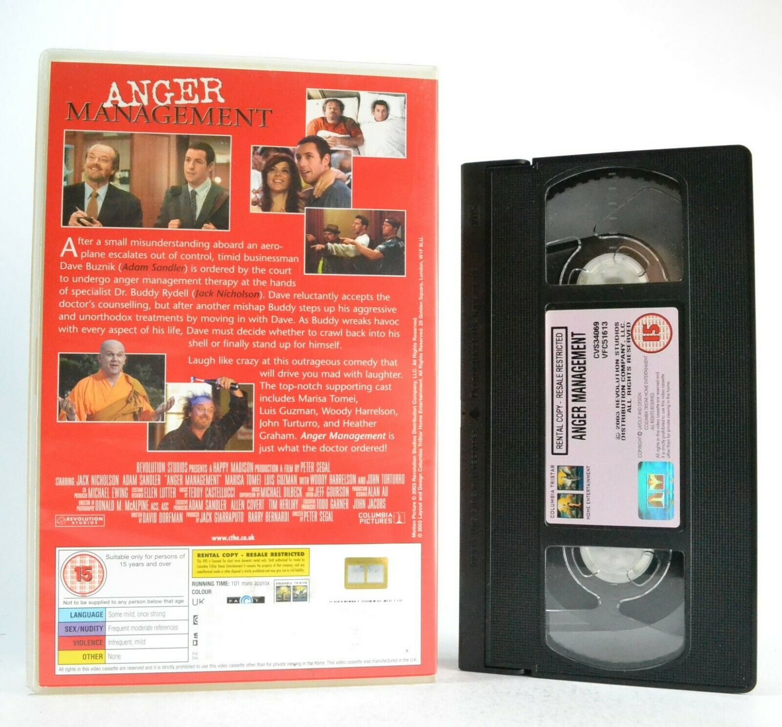 Anger Management: J.Nicholson/A.Sandler - Comedy - Large Box - Ex-Rental - VHS-