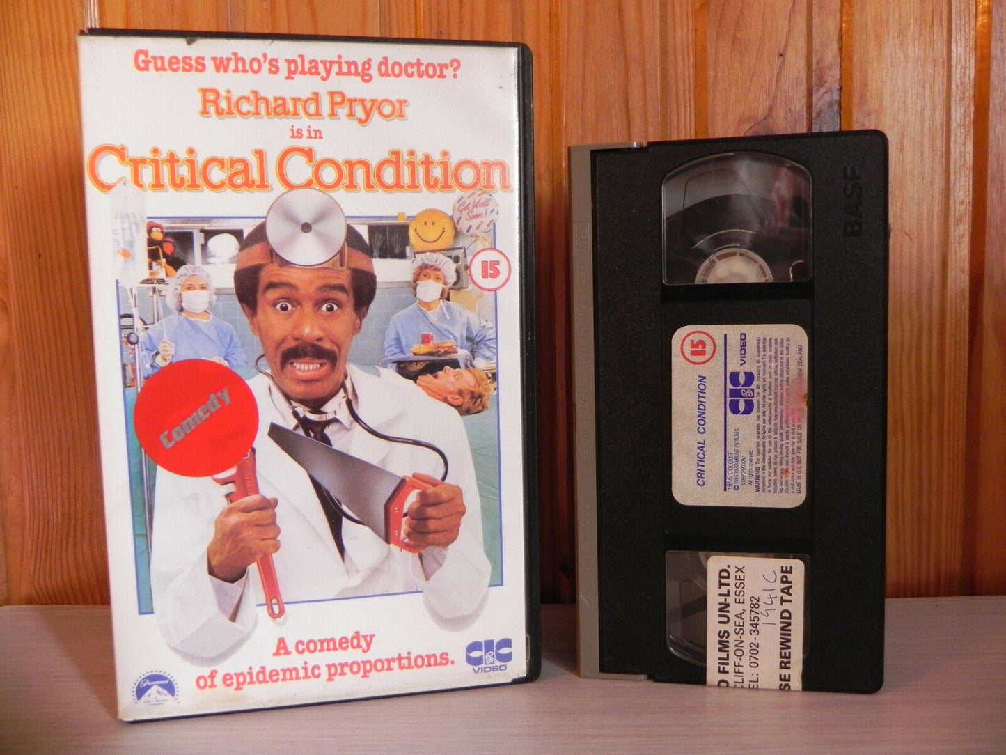 Critical Condition - The Accidental Doctor - Comedy; Richard Prior [Large Box] Rental - Pal VHS-