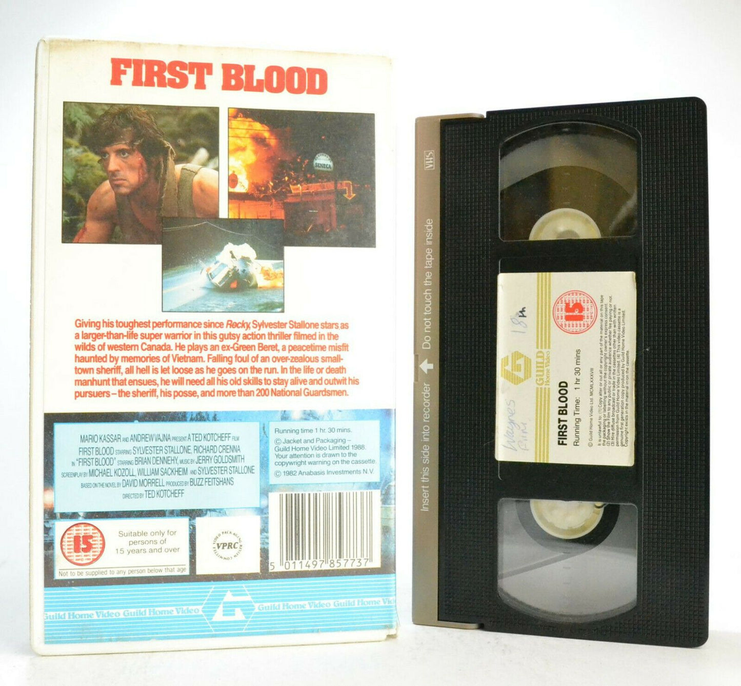 Rambo 1 First Blood - Iconic Sleeve Art - Stallone - Original 1988 - Guild - VHS - Golden Class Movies LTD
