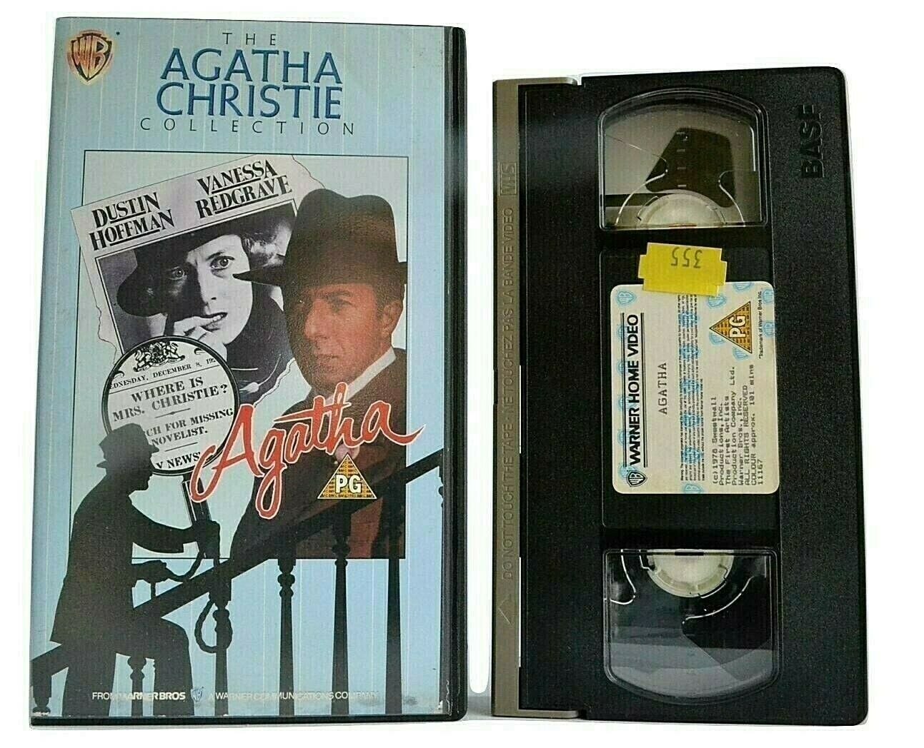 Agatha: A. Christie Famous Disappearance - Drama Thriller - Dustin Hoffman - VHS-