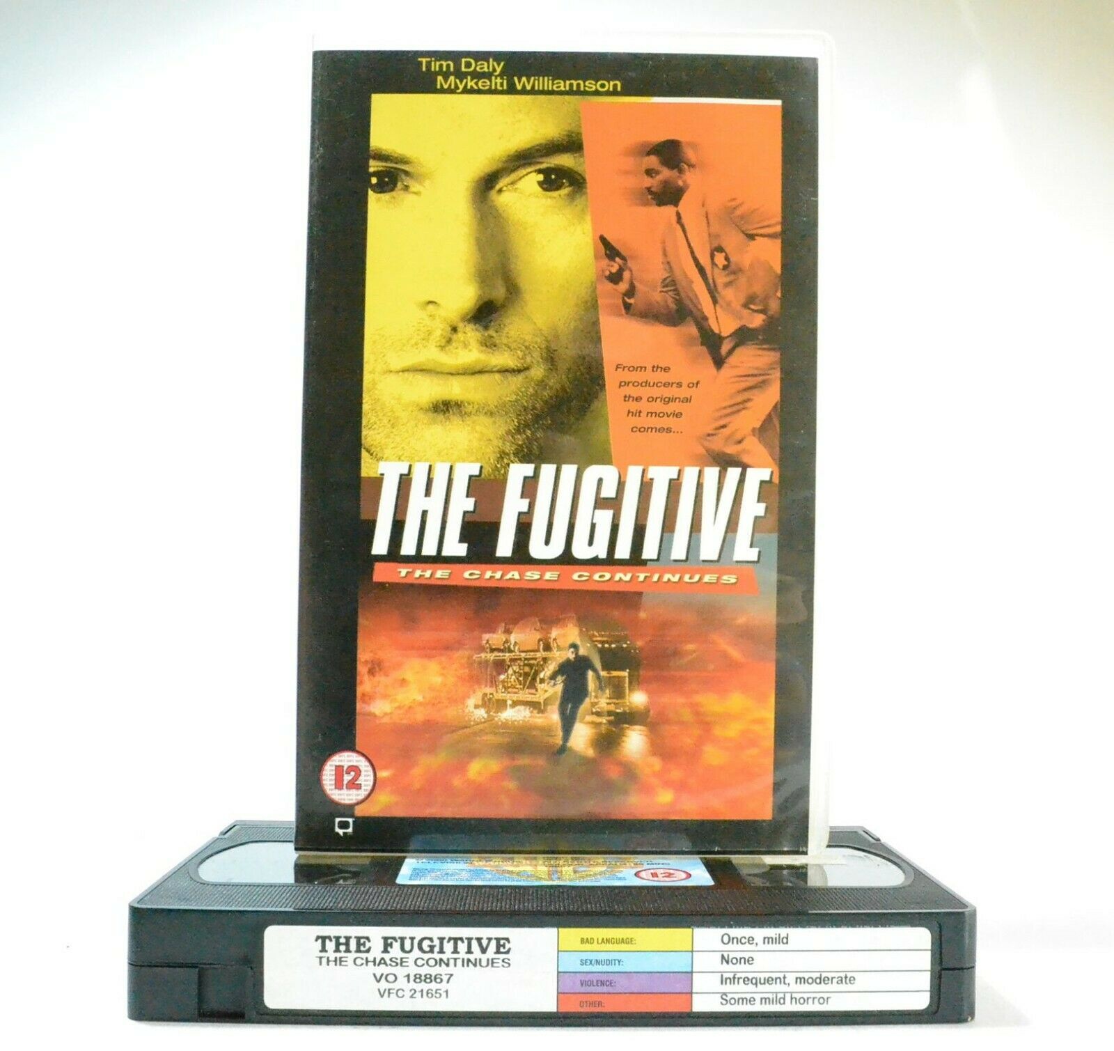 The Fugitive: The Chase Continues - Thriller - Large Box - Ex-Rental - Pal VHS-