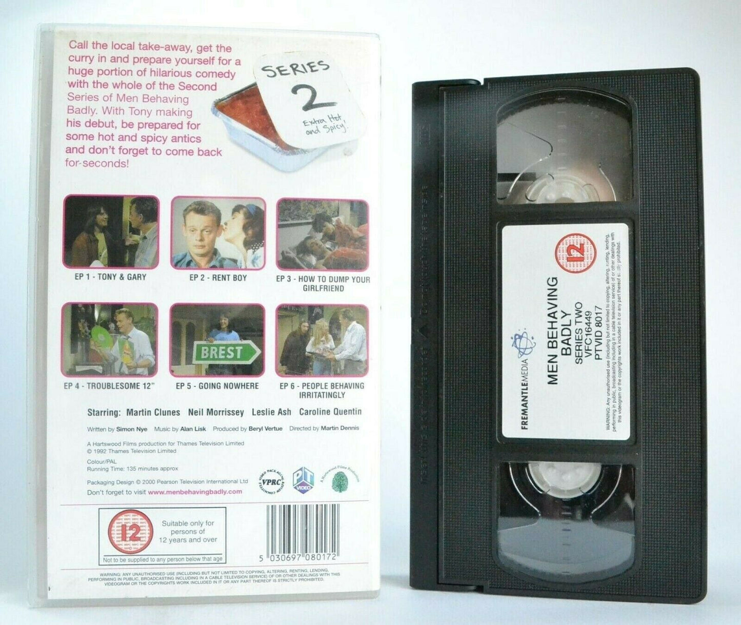Men Behaving Badly: 2nd Series - British TV Sitcom - Situation Comedy - Pal VHS-