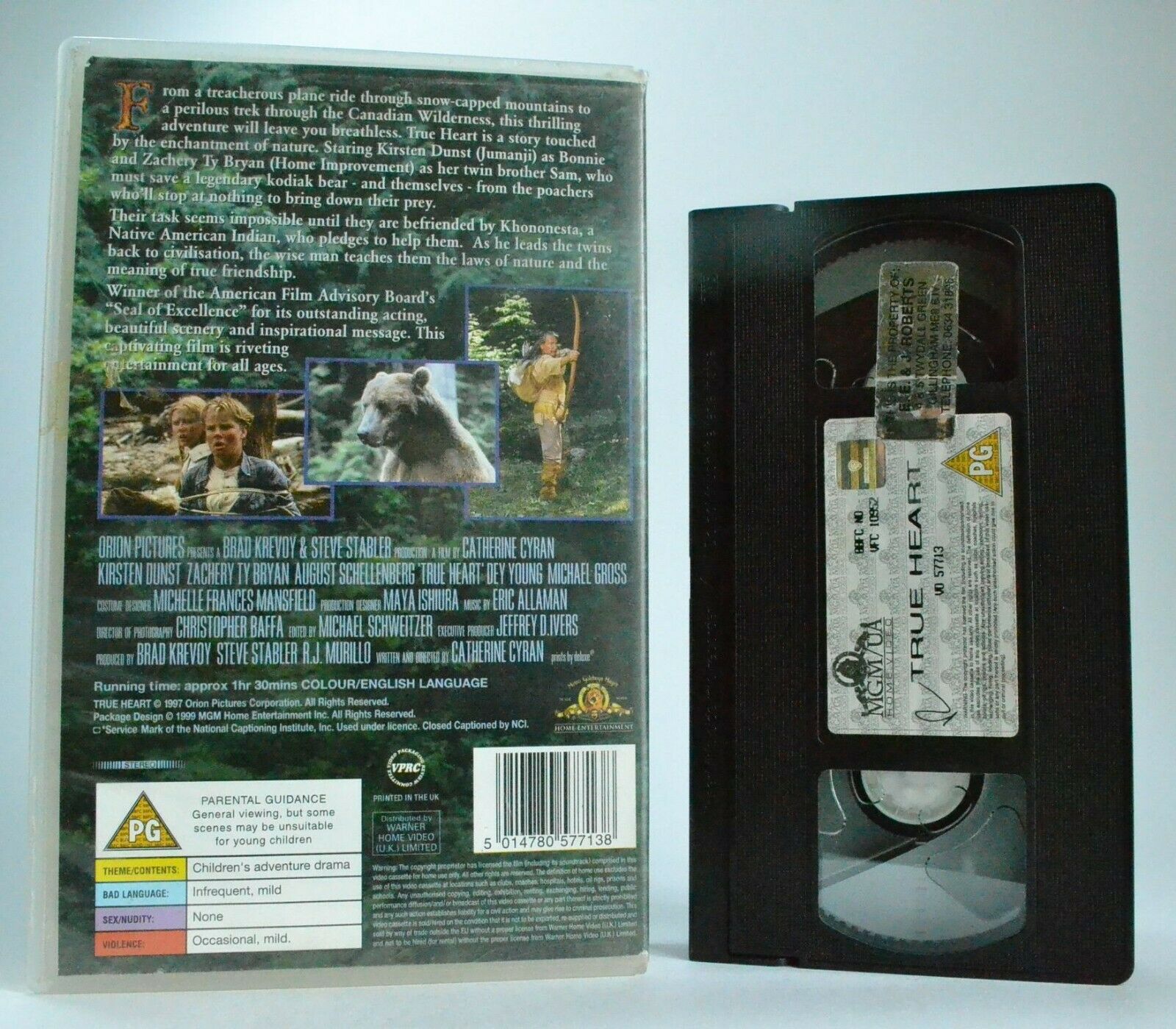 True Heart: (1997) Adventure - Canadian Wilderness - British Columbia - Pal VHS-