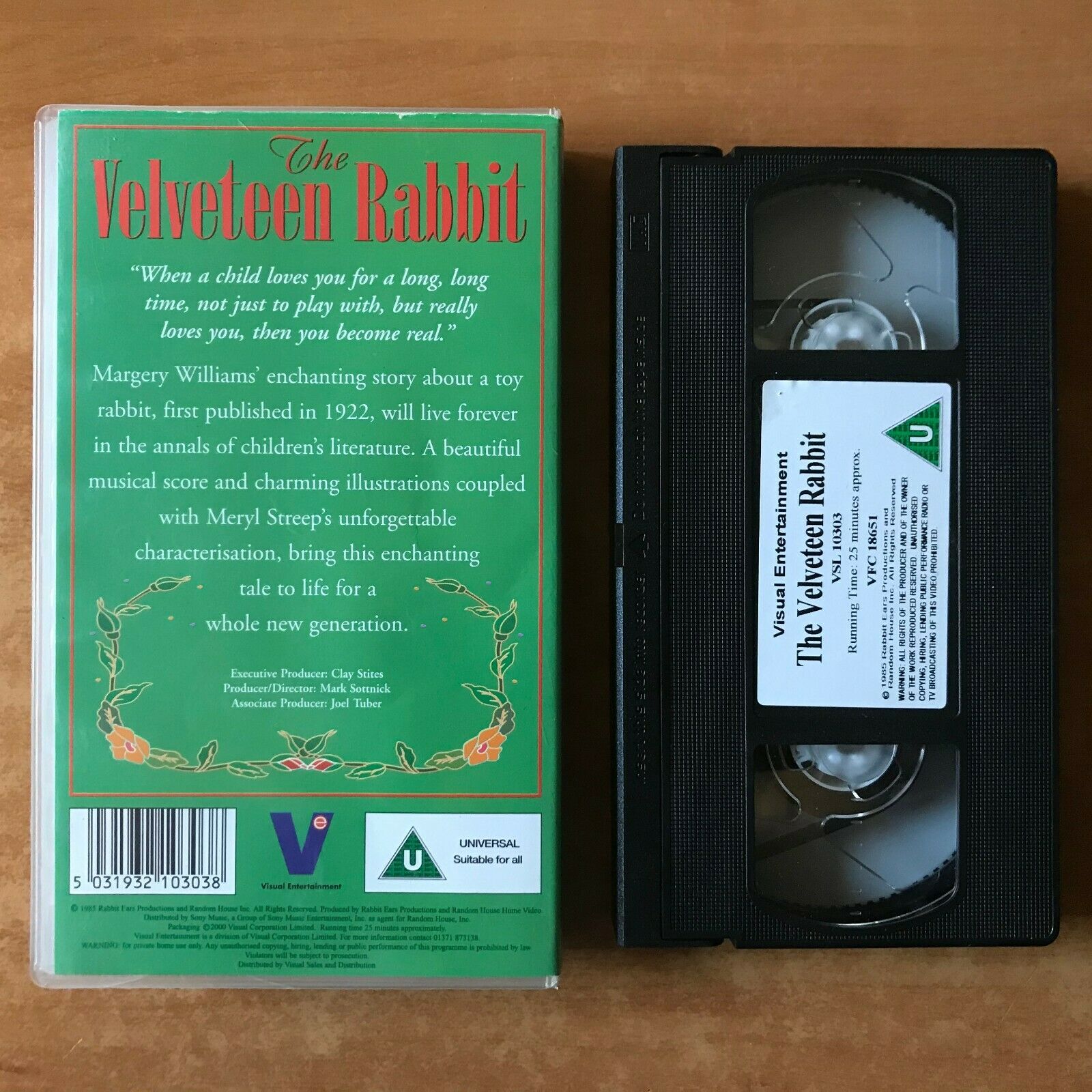 The Velveteen Rabbit; [Margery Williams] Meryl Streep - Animated - Kids - VHS-