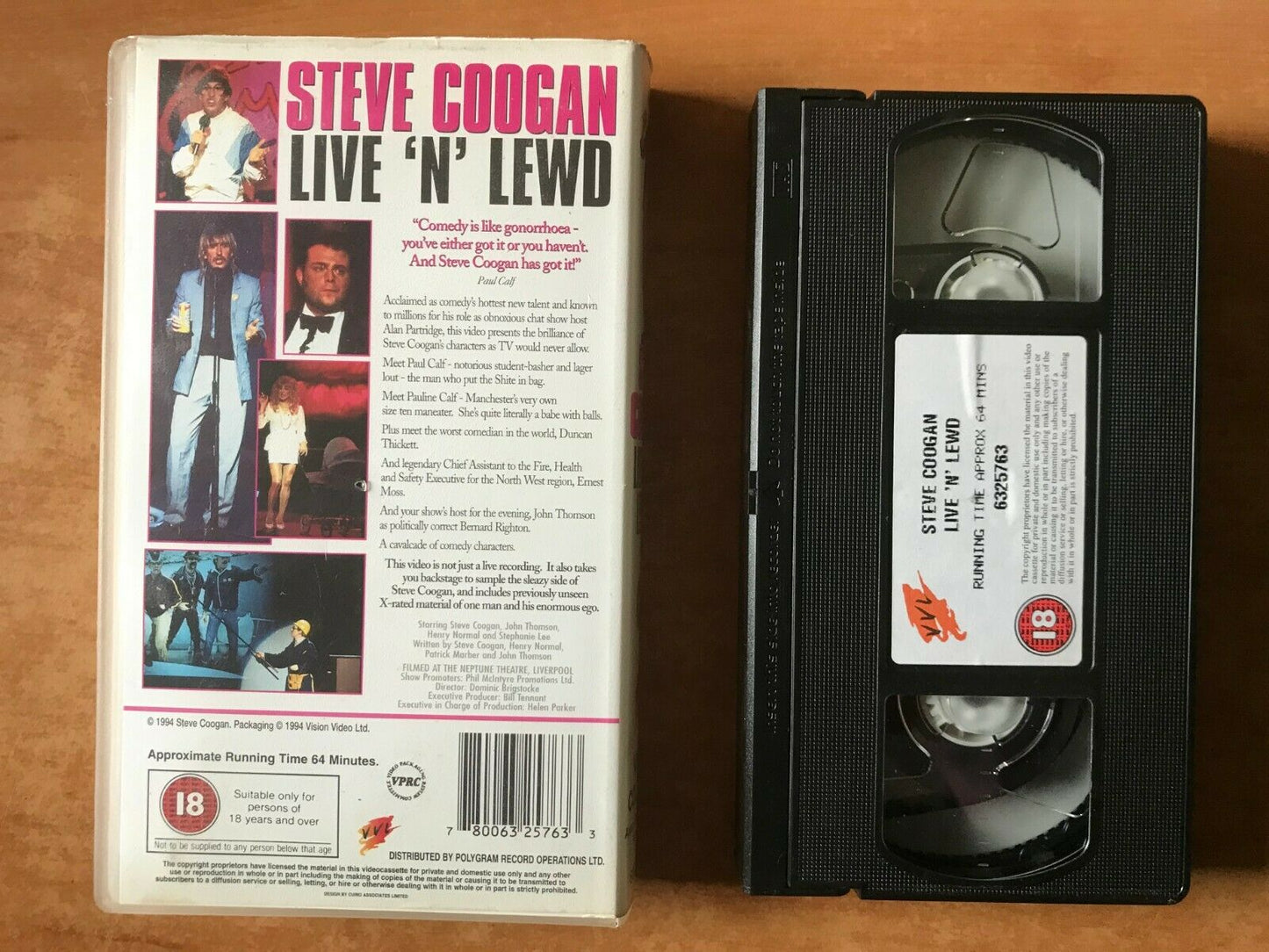 Steve Coogan: Live 'N' Lewd [Neptune Theatre / Liverpool] Stand-Up Comedy - VHS-