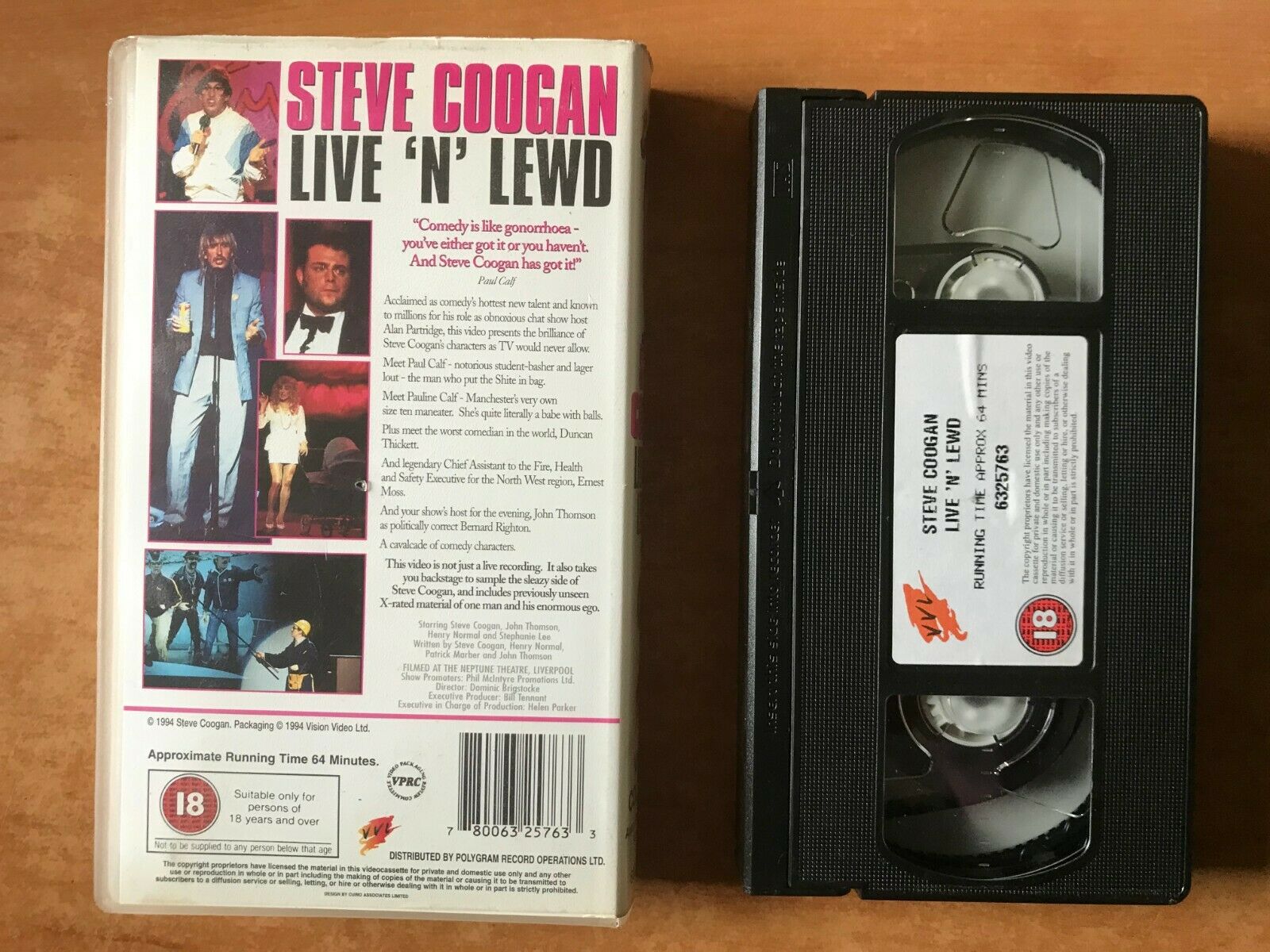 Steve Coogan: Live 'N' Lewd [Neptune Theatre / Liverpool] Stand-Up Comedy - VHS-