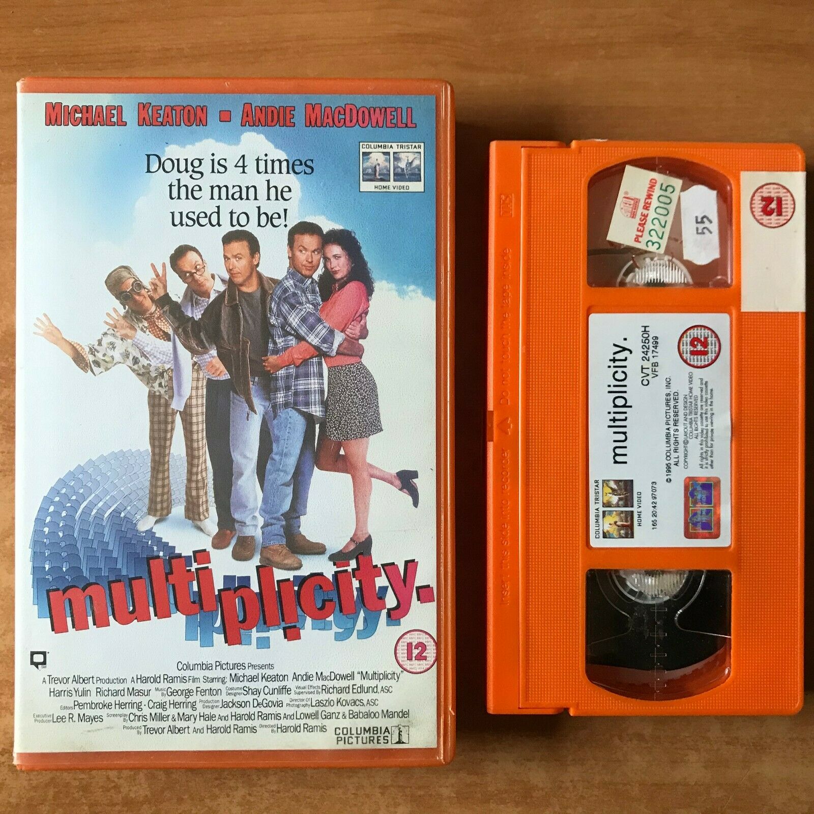 Multiplicity (1996): Romantic Sci-Fi [Big Box] Rental - Michael Keaton - Pal VHS-