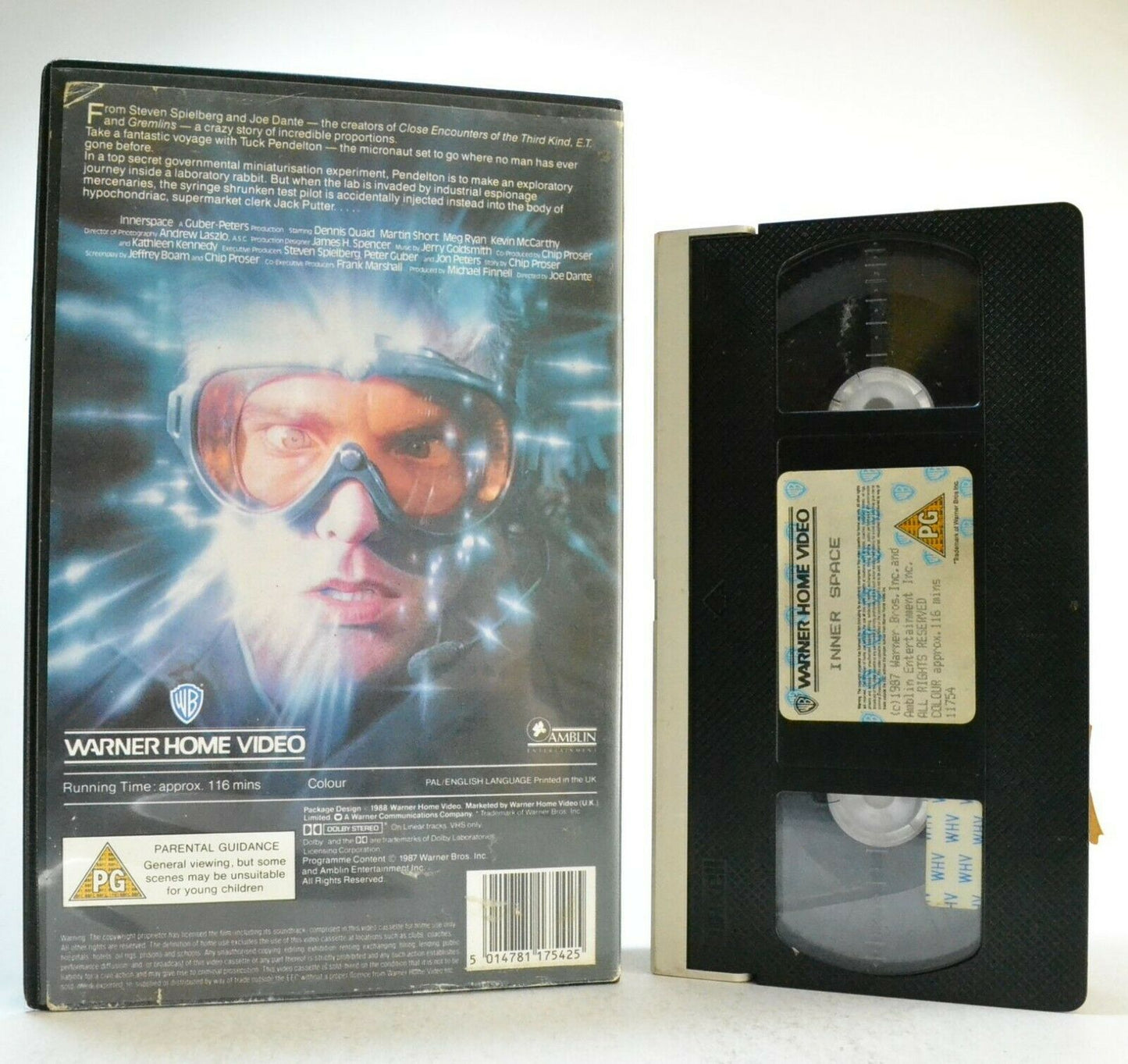Inner Space: "Fantastic Voyage" Inspired Film - Large Box - D.Quaid - Pal VHS-