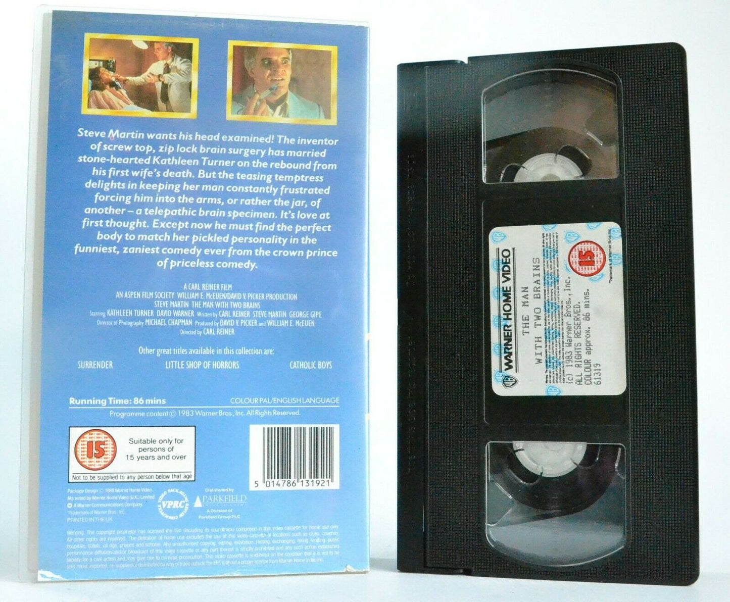 The Man With Two Brains: Fantasy Comedy - Steve Martin/KathleenTurner - Pal VHS-