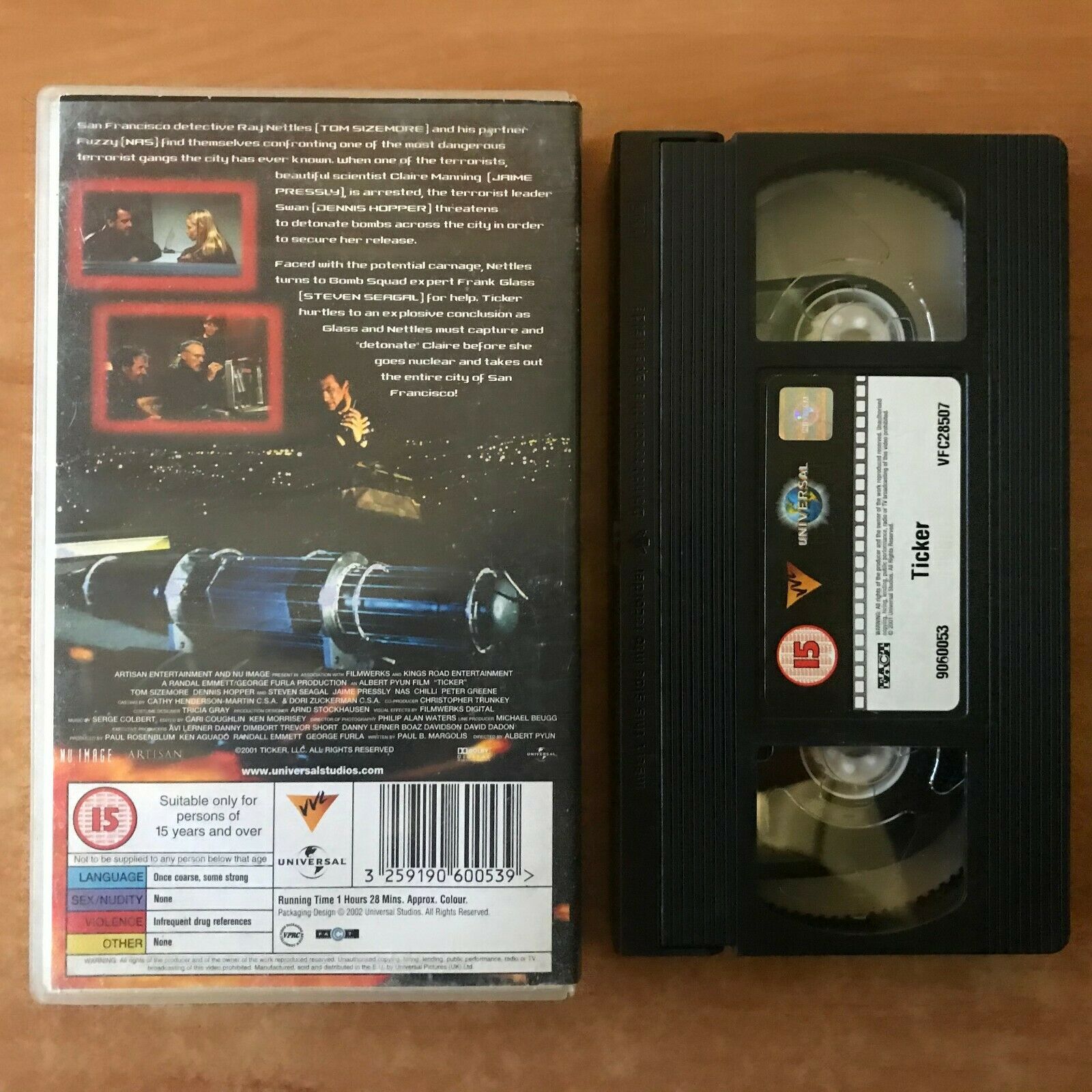Ticker: Time Bomb Fever [Action Thriller] Steven Seagal/Dennis Hopper - Pal VHS-
