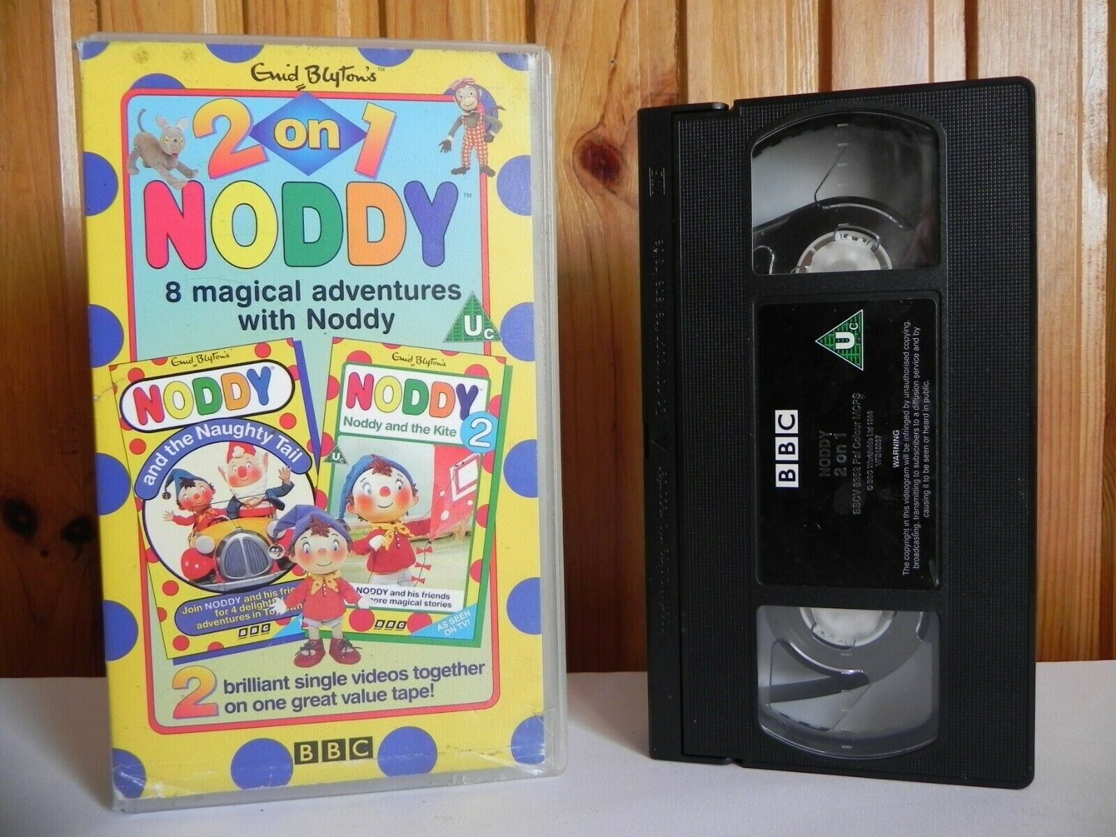 Noddy - 2 On 1 - 8 Magical Adventures - Animated - Fun - Children's - Pal VHS-