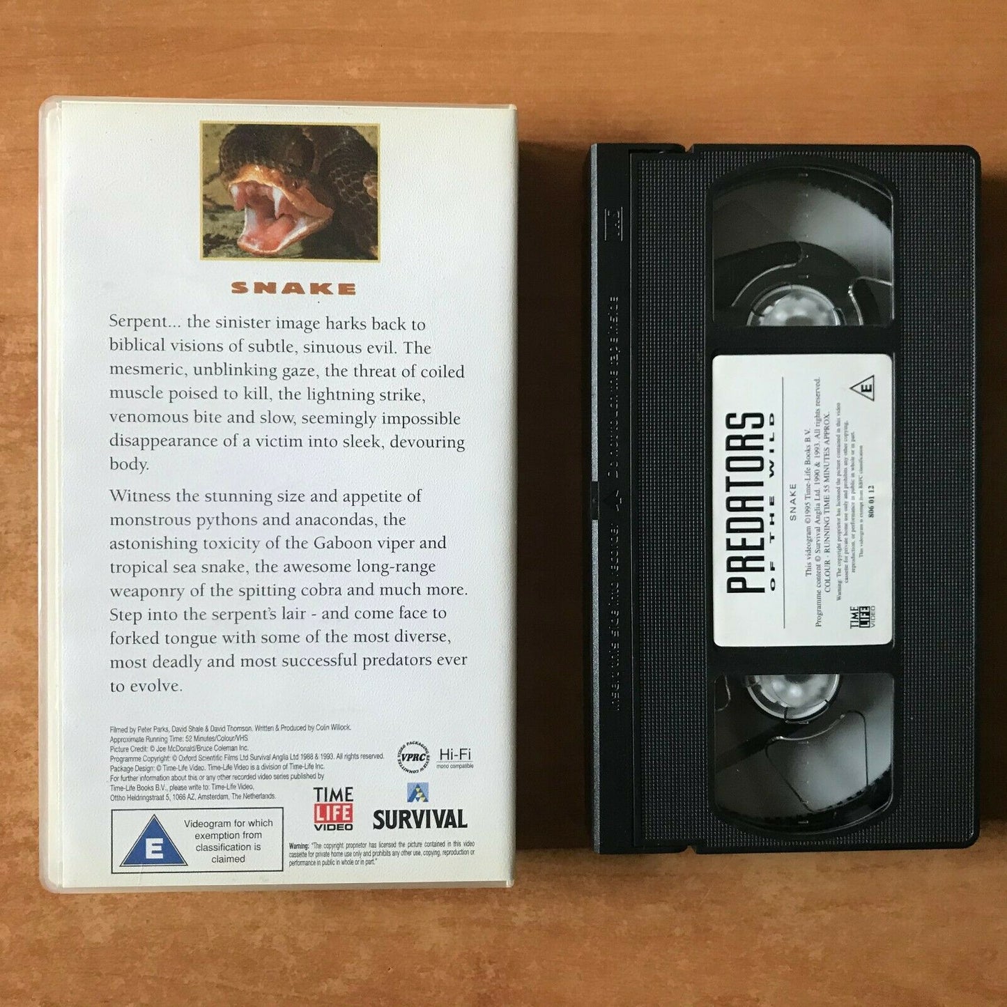 Predators Of The Wild: Snake [Time Life Video] Documentary (Colin Willock) VHS-