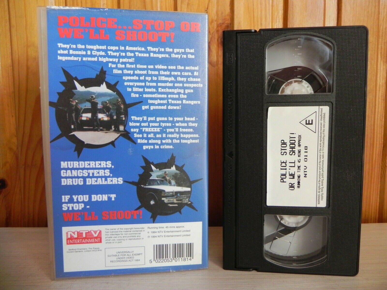FIRST TIME ON FILM - Stop Or We'll Shoot - Police - Texas Rangers - 1994 - VHS-