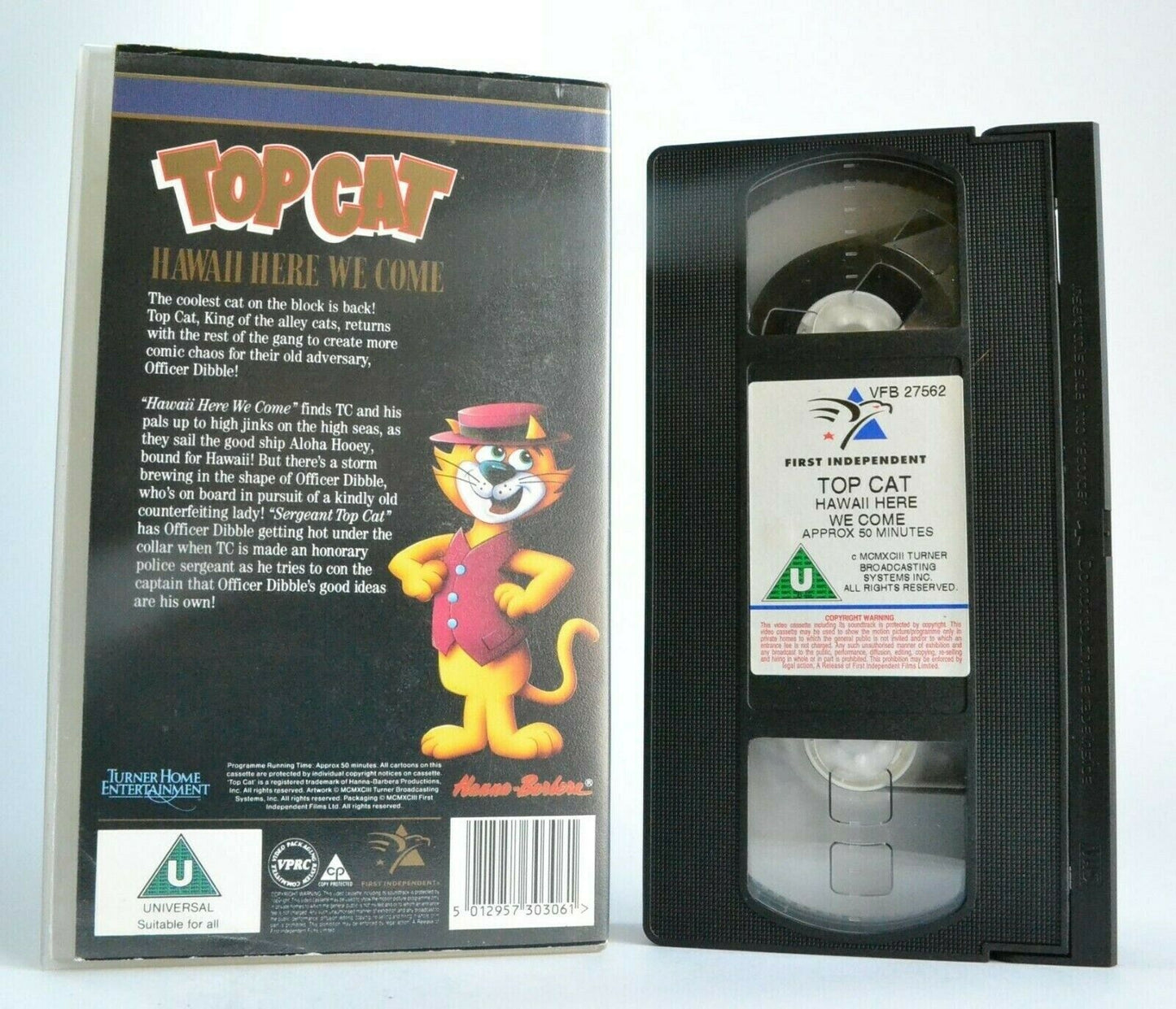 Top Cat: Hawaii Here We Come - Hanna-Barbera - Animated - Children's - Pal VHS-