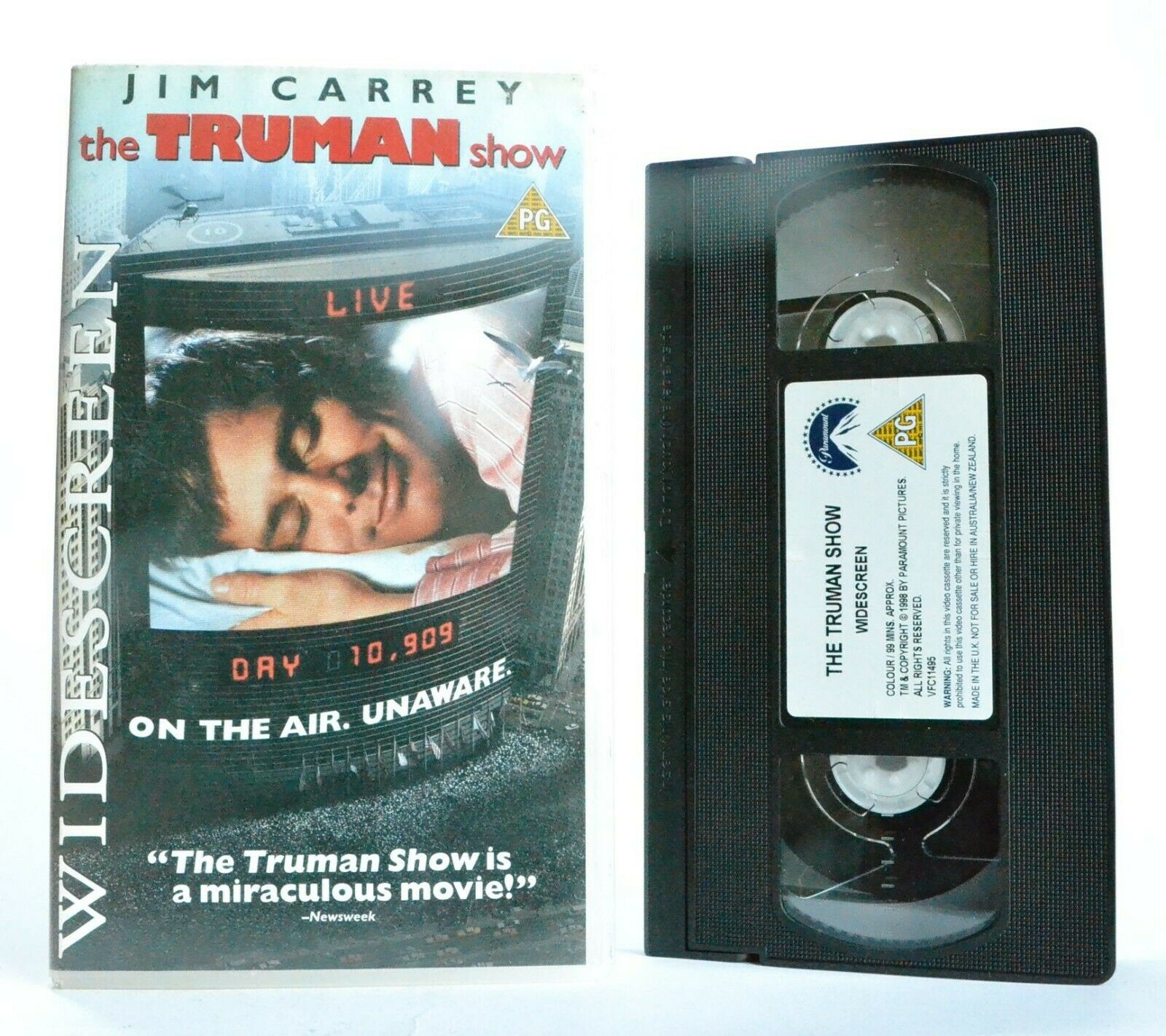The Truman Show: Paramount (1999) - Widescreen Drama - Jim Carrey - Pal VHS-