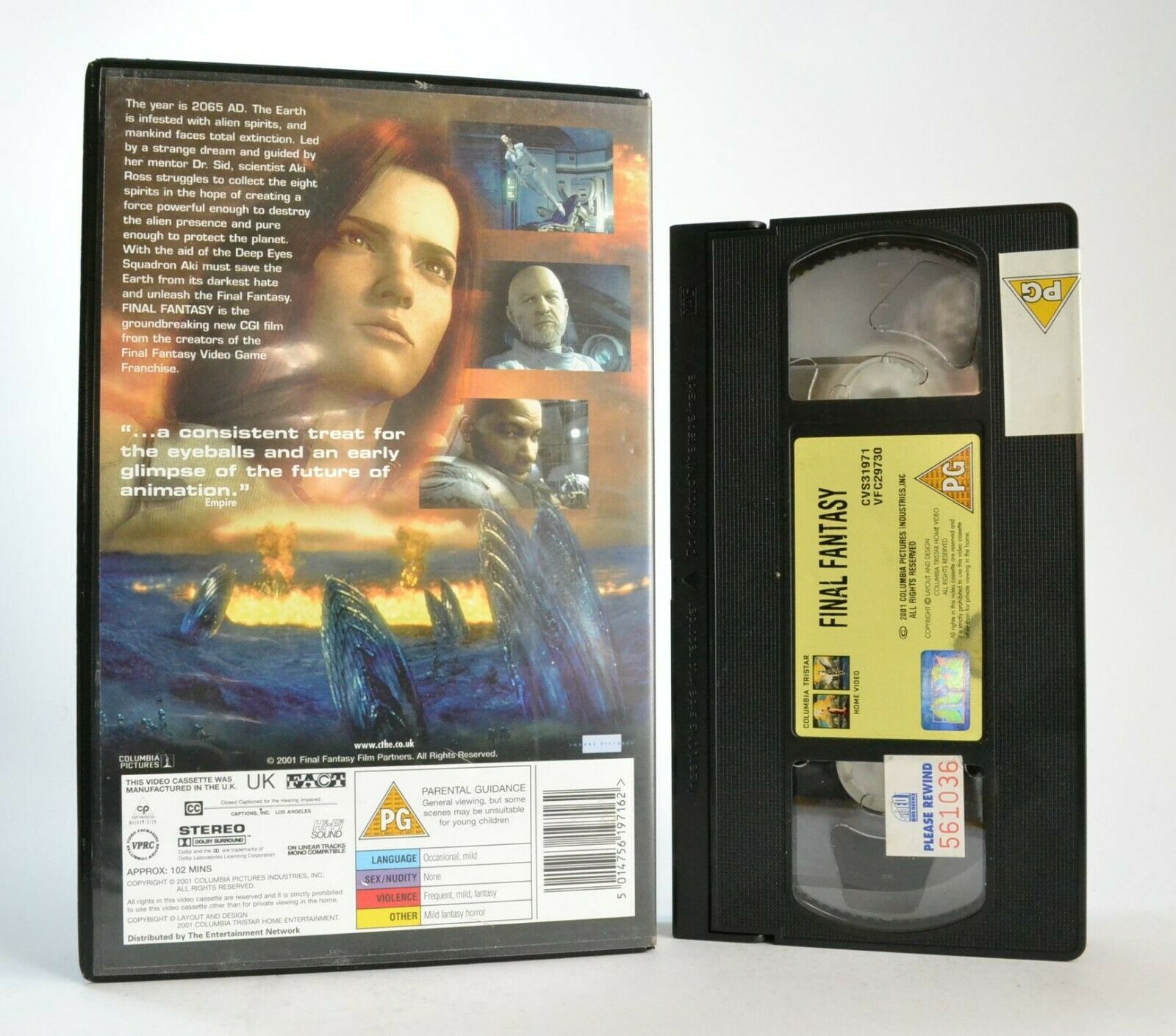 Final Fantasy: The Spirit Within - Animated Sci-Fi (2001) - Large Box - Pal VHS-