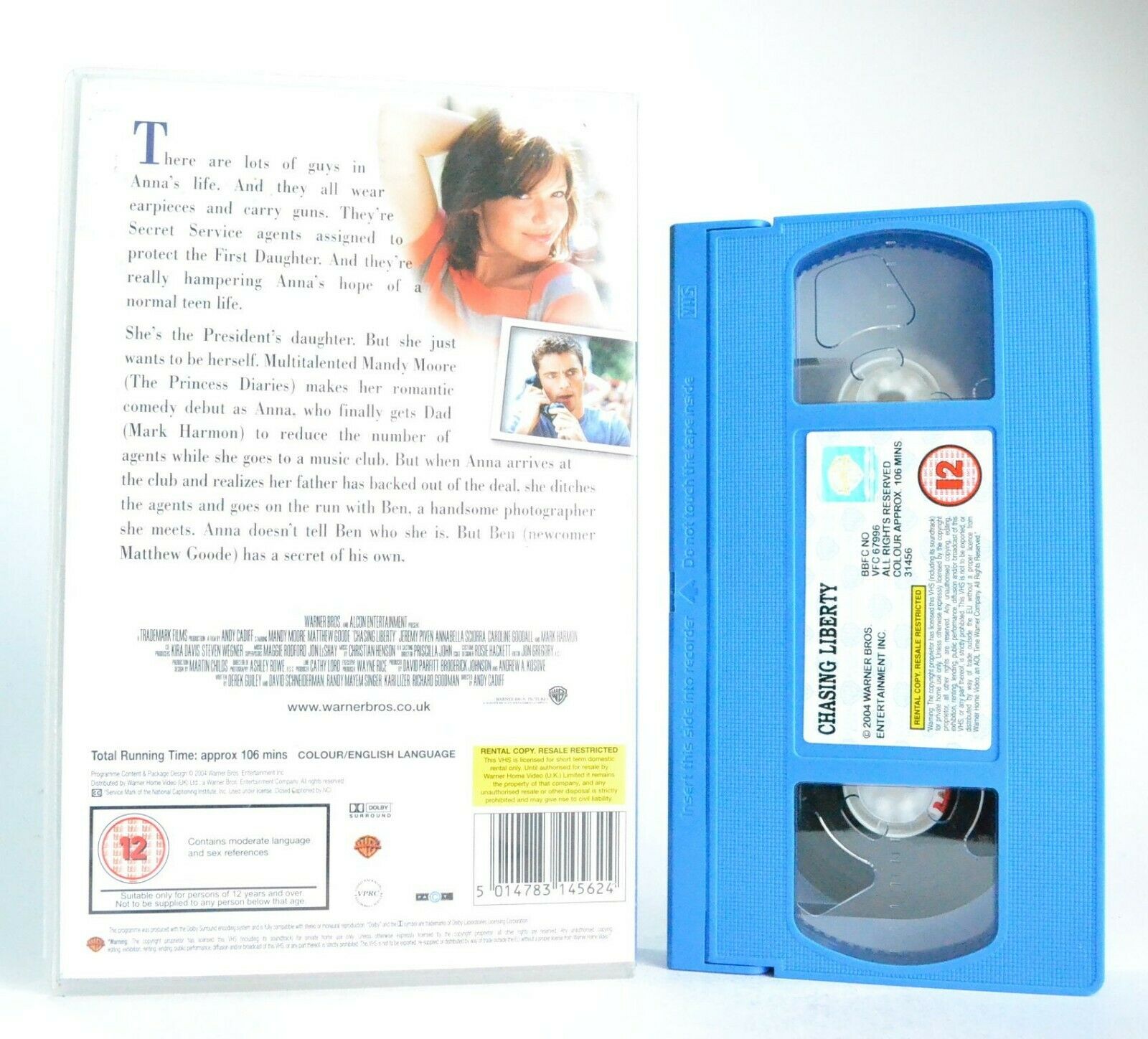 Chasing Liberty: Romantic Comedy - Large Box - Ex-Rental - Mandy Moore - Pal VHS-