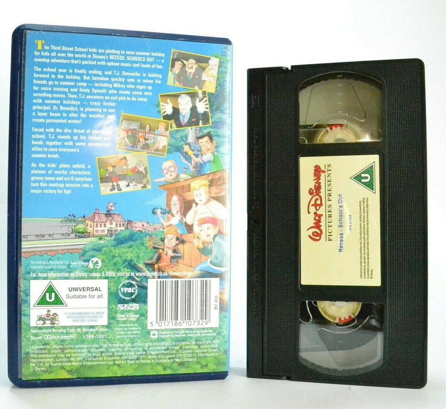 Recess: School's Out - Walt Disney - Nonstop Adventure - Upbeat Music - Pal VHS-