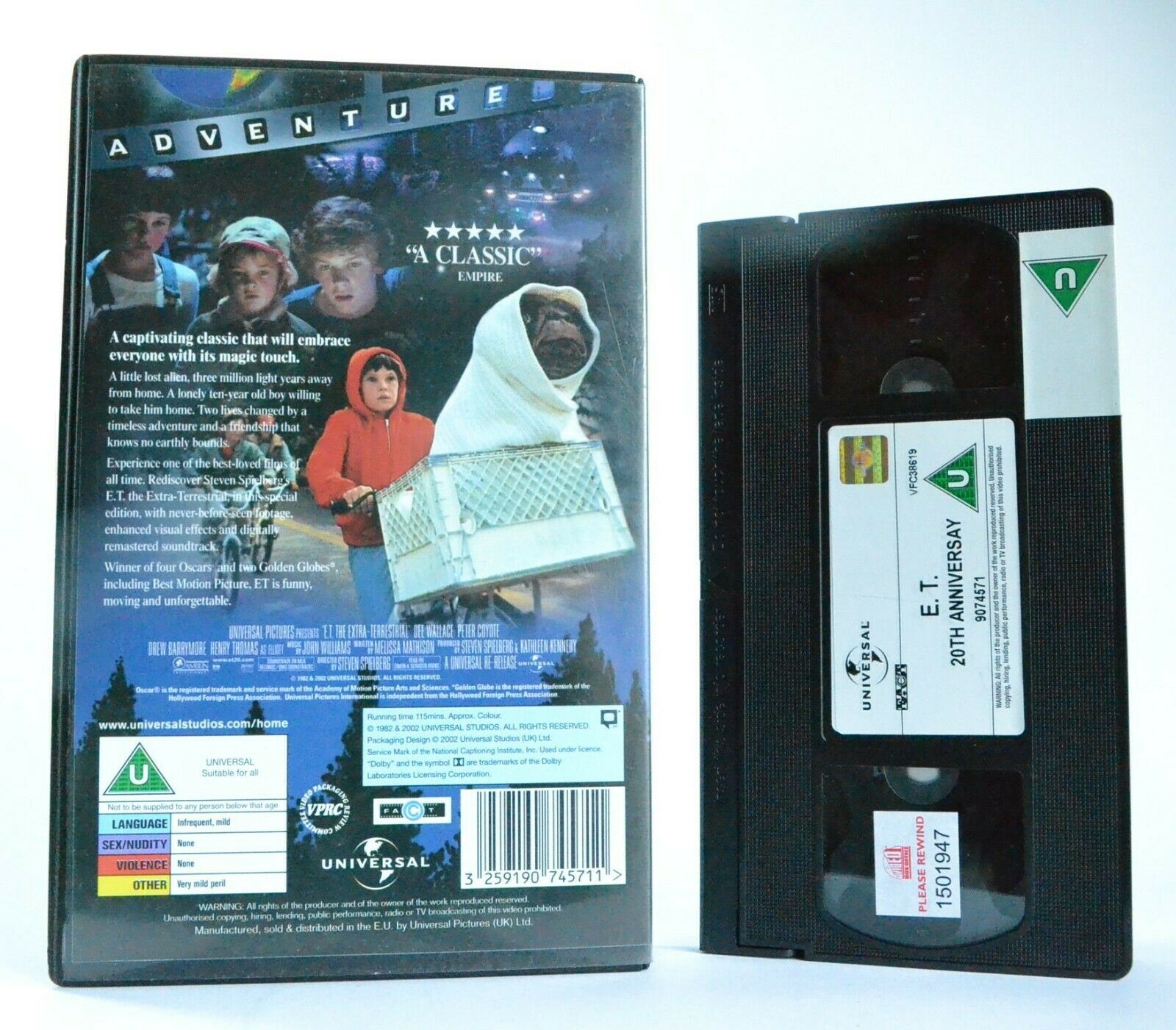 E.T.:The Extra-Terrestial - Adventure (1982) - 20th Anniversary Edition - VHS-