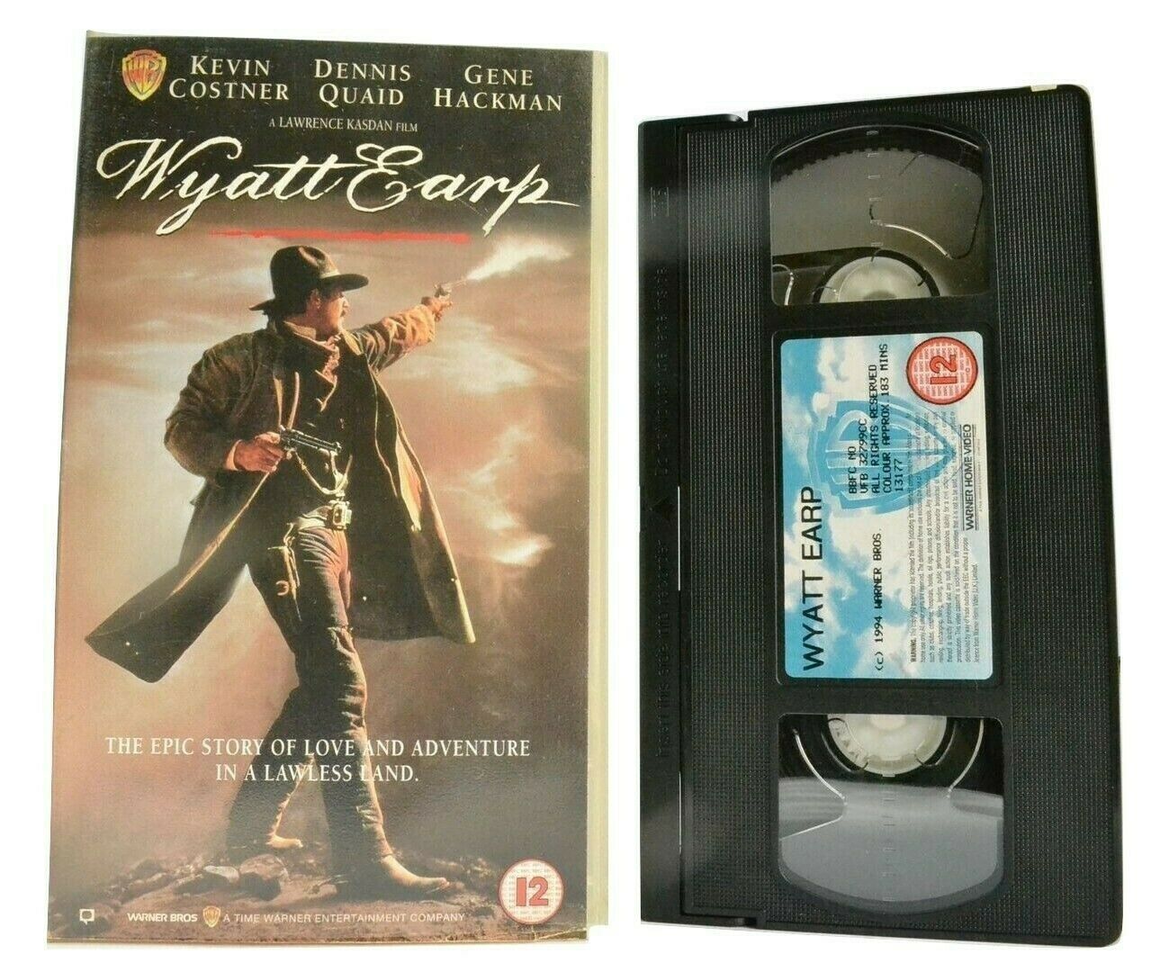 Wyatt Earp (1994): Biographical Western - Kevin Costner / Gene Hackman - Pal VHS-