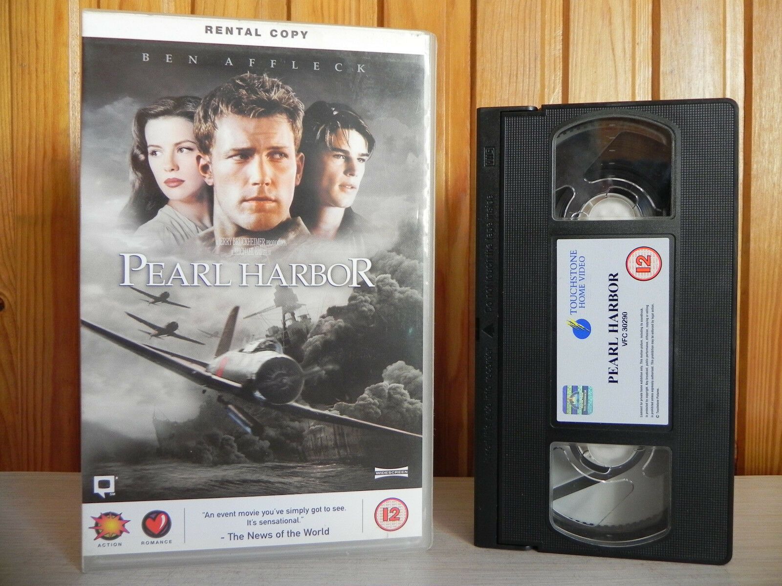 Pearl Harbor: Romantic Period War Drama Film - Large Box - Ben Affleck - Pal VHS-