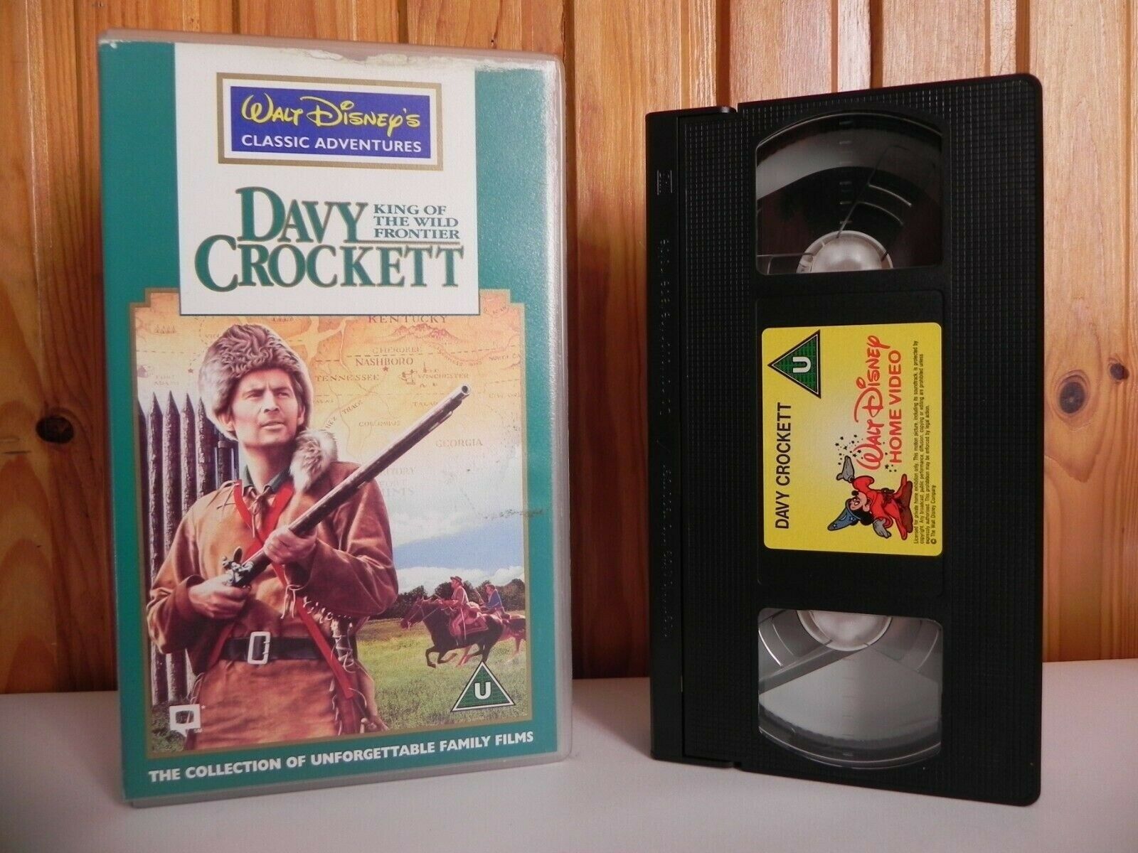 WALT DISNEY.- VINTAGE VIDEO - DAVY CROCKETT - FOLK HERO VIDEO - 200142 - PAL VHS-