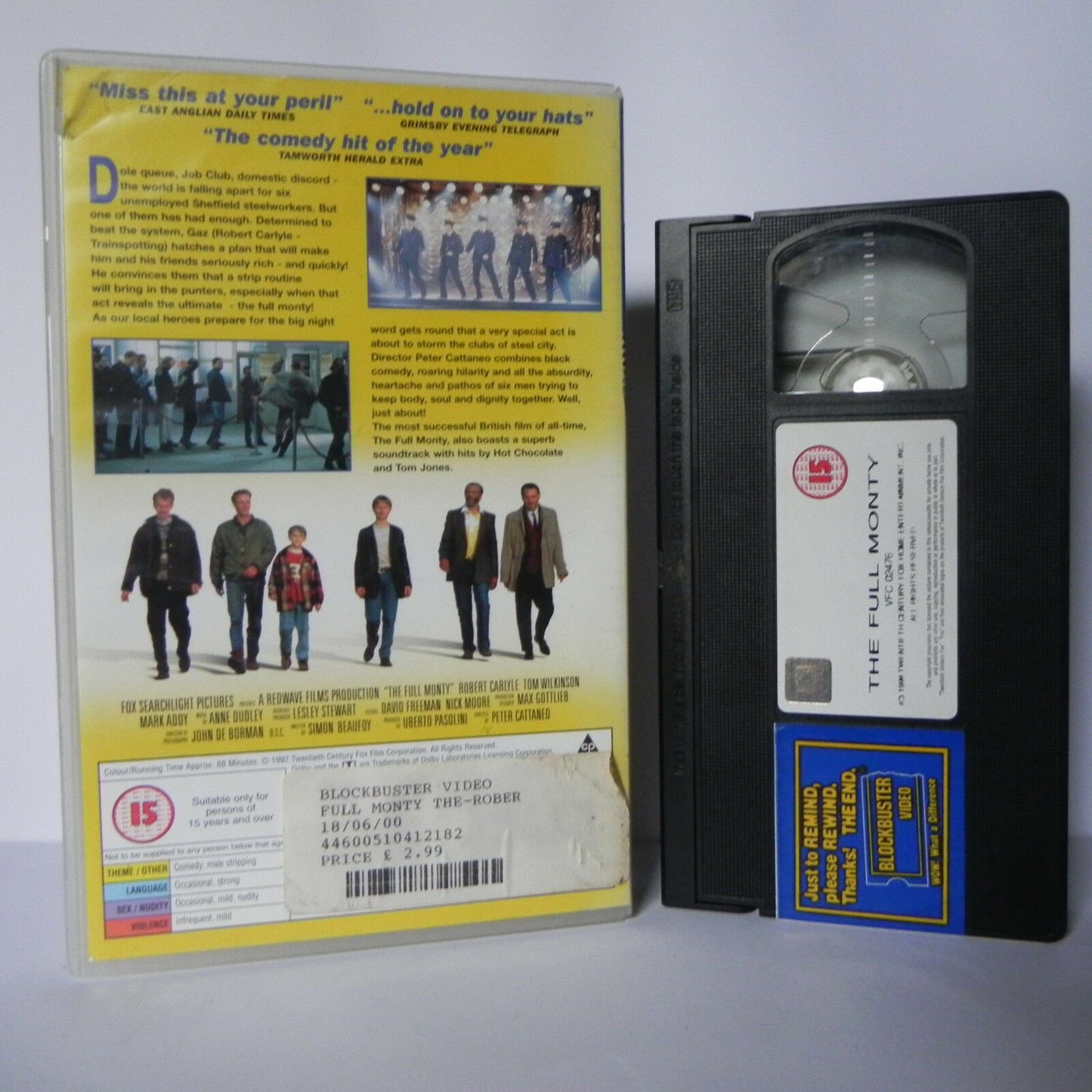 The Full Monty - Large Box Rental - A Favourite Comedy - Robert Carlisyle - VHS-