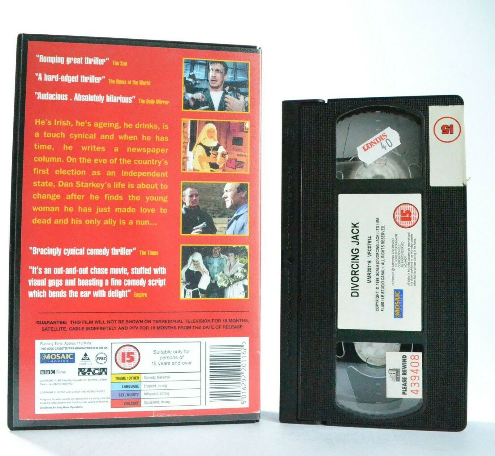 Divorcing Jack: British Comedy Thriller (1998) - Large Box - Ex-Rental - Pal VHS-