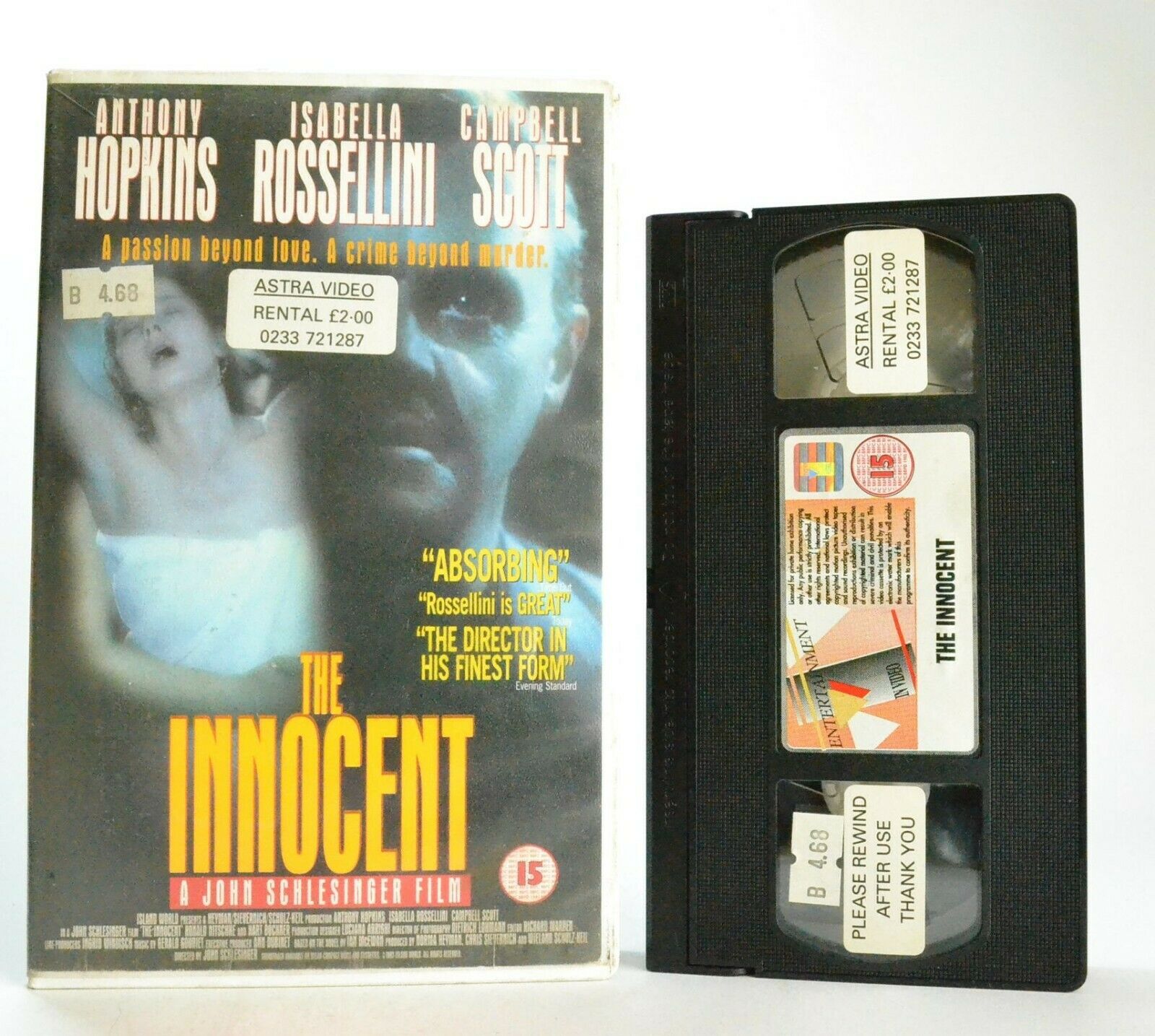 The Innocent: Based On I.McEwan Novel - Drama - A.Hopkins/I.Rossellini - Pal VHS-