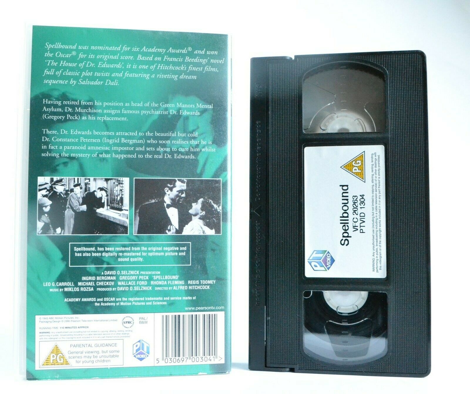 Spellbound: Based On F.Beeding Novel - A.Hitchcock Thriller - I.Bergman - VHS-
