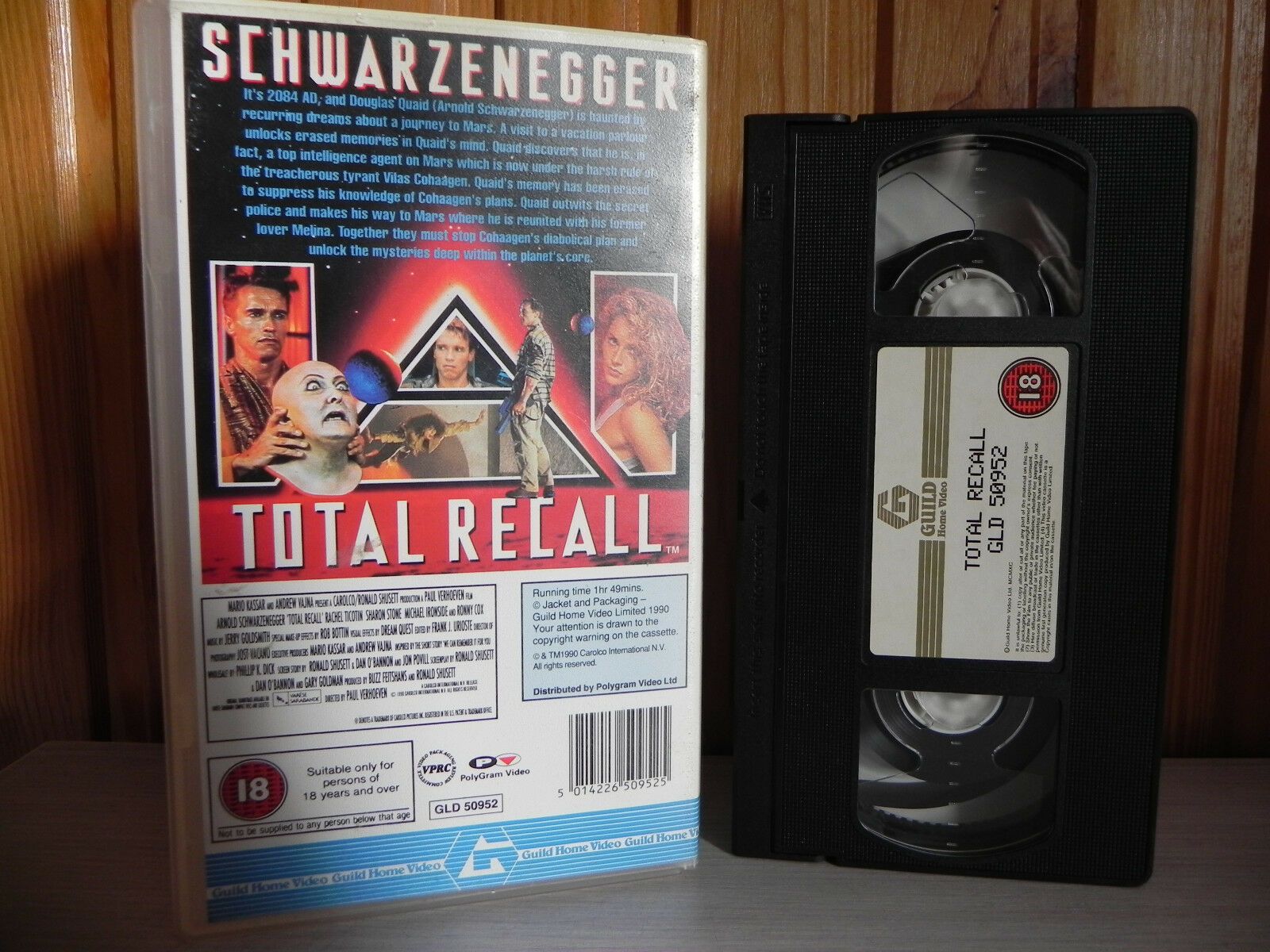 Total Recall - Schwarzenegger - Original 1990 - Guild Release - Small Box - VHS-