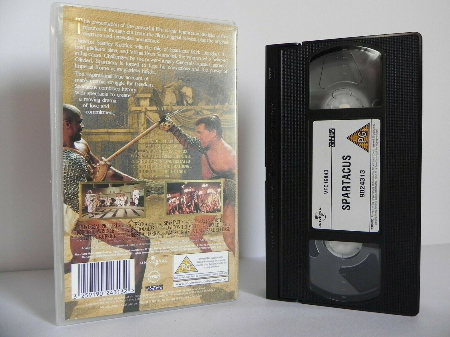 Spartacus - Stanley Kubrick Film - Classic - Uncut - Fully Restored - Pal VHS-