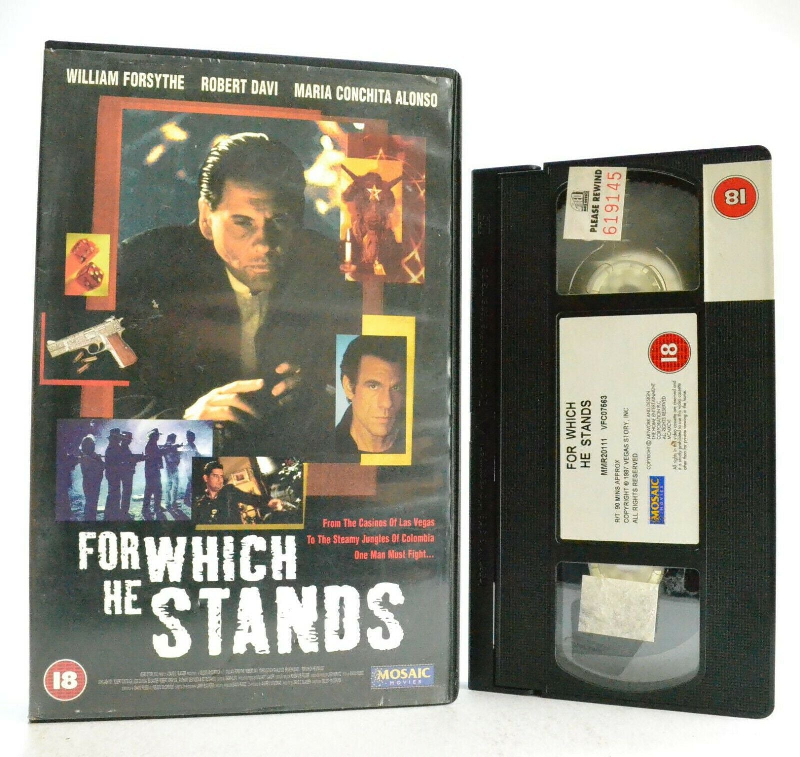 For Which He Stands: Thriller (1999) - Large Box - W.Forsythe/R.Davi - Pal VHS-