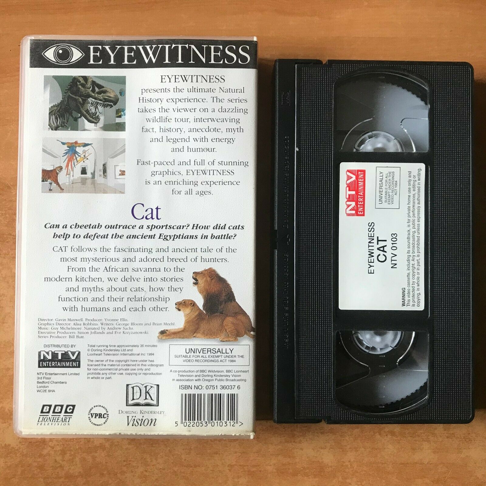Eyewitness: Cat; [Gavin Maxwell] Documentary - Natural History - Cheetah - VHS-