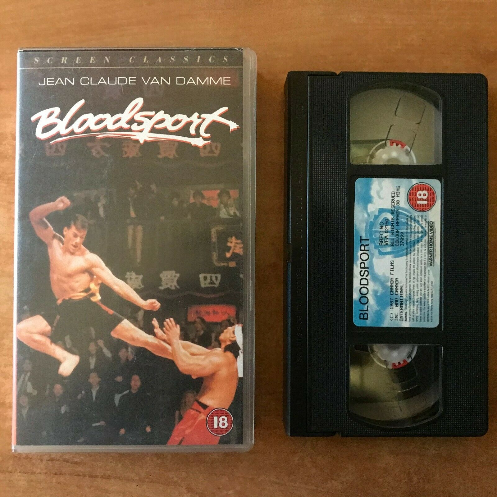 Bloodsport (1988): Van Damme Vs. Bolo Yeung [Cult Smash] Martial Arts - Pal VHS-