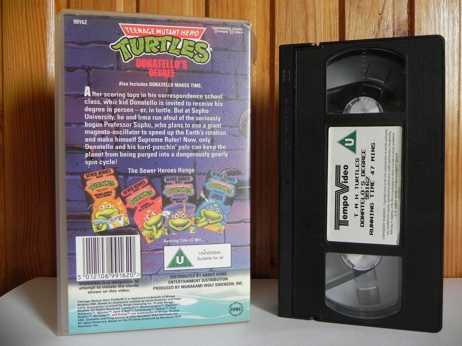 Teenage Mutant Hero Turtles - Sewer Heroes Series - Donatello's Degree - Pal VHS-
