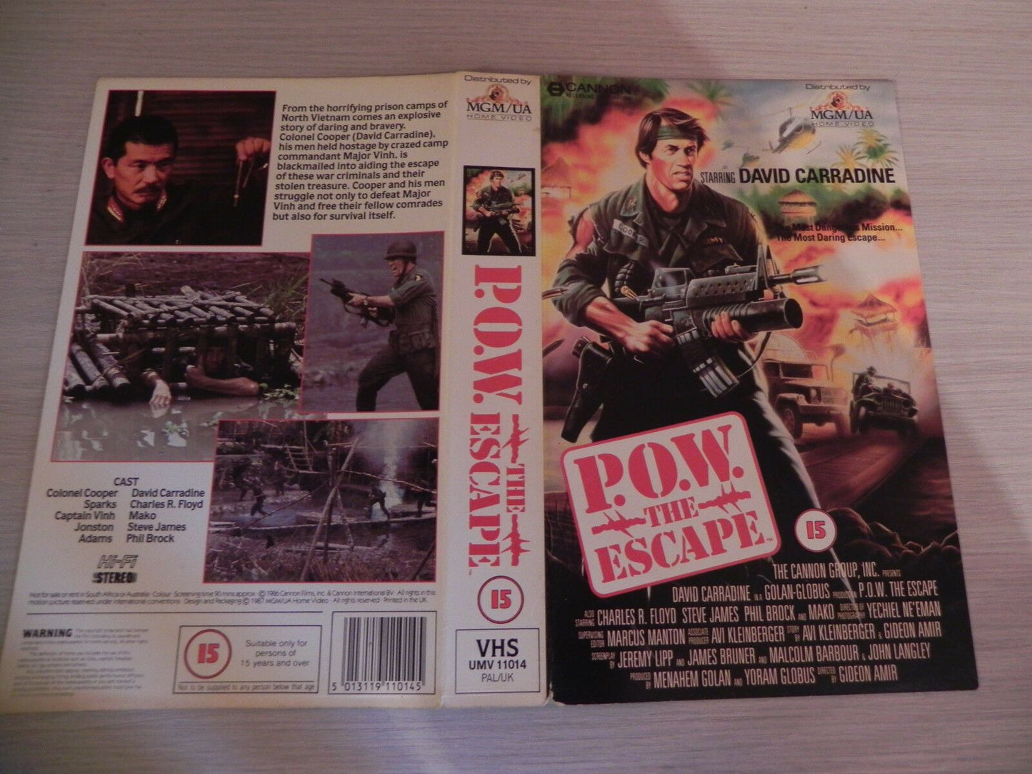 P.O.W. The Escape (Double Sleeve) Action [Large Box] Rental - David Carradine - Pal VHS-