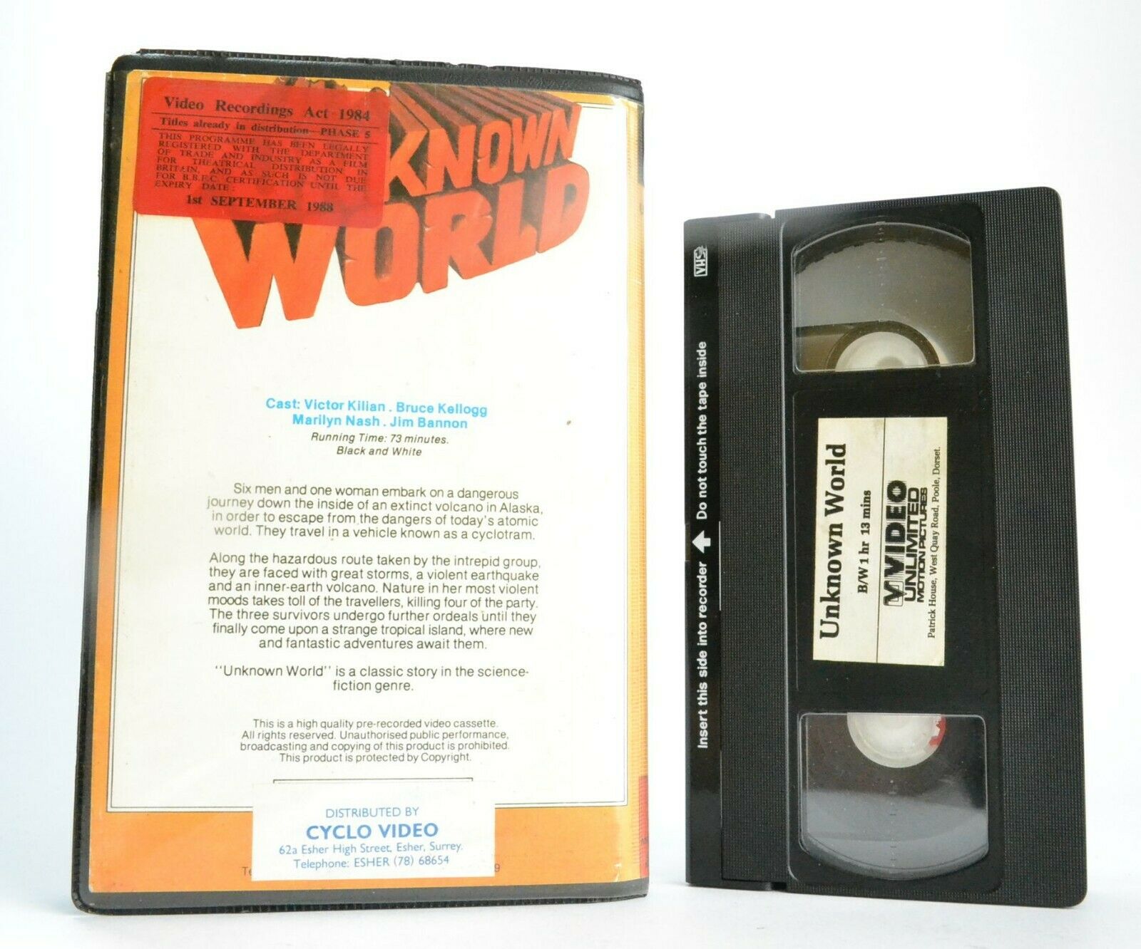 Unknown World: Night Without Stars [Video Unlimited Pre-Cert] 1951 Sci-Fi - VHS-